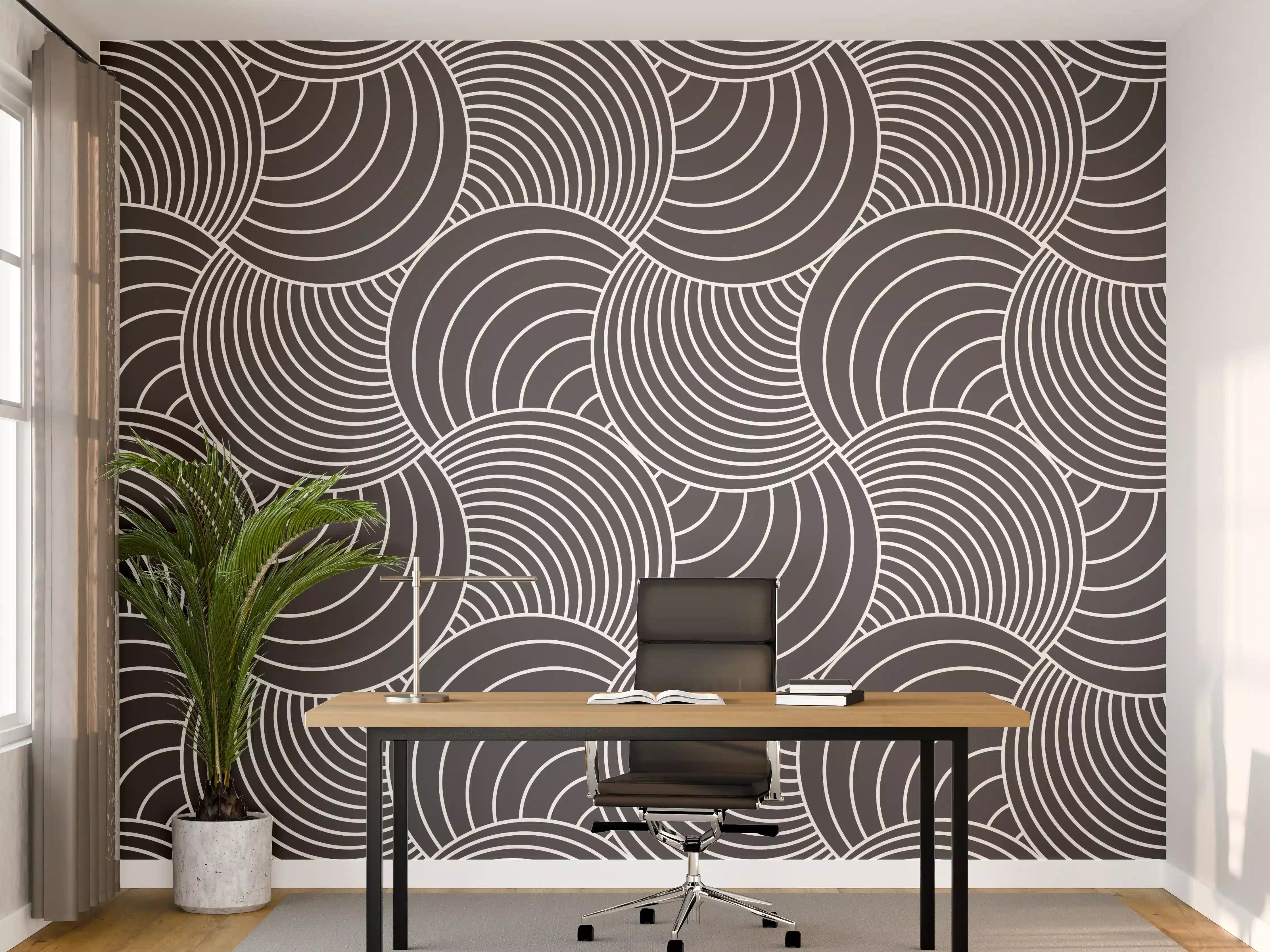 Büro Wandgestaltung - Graue Wellen-Optik