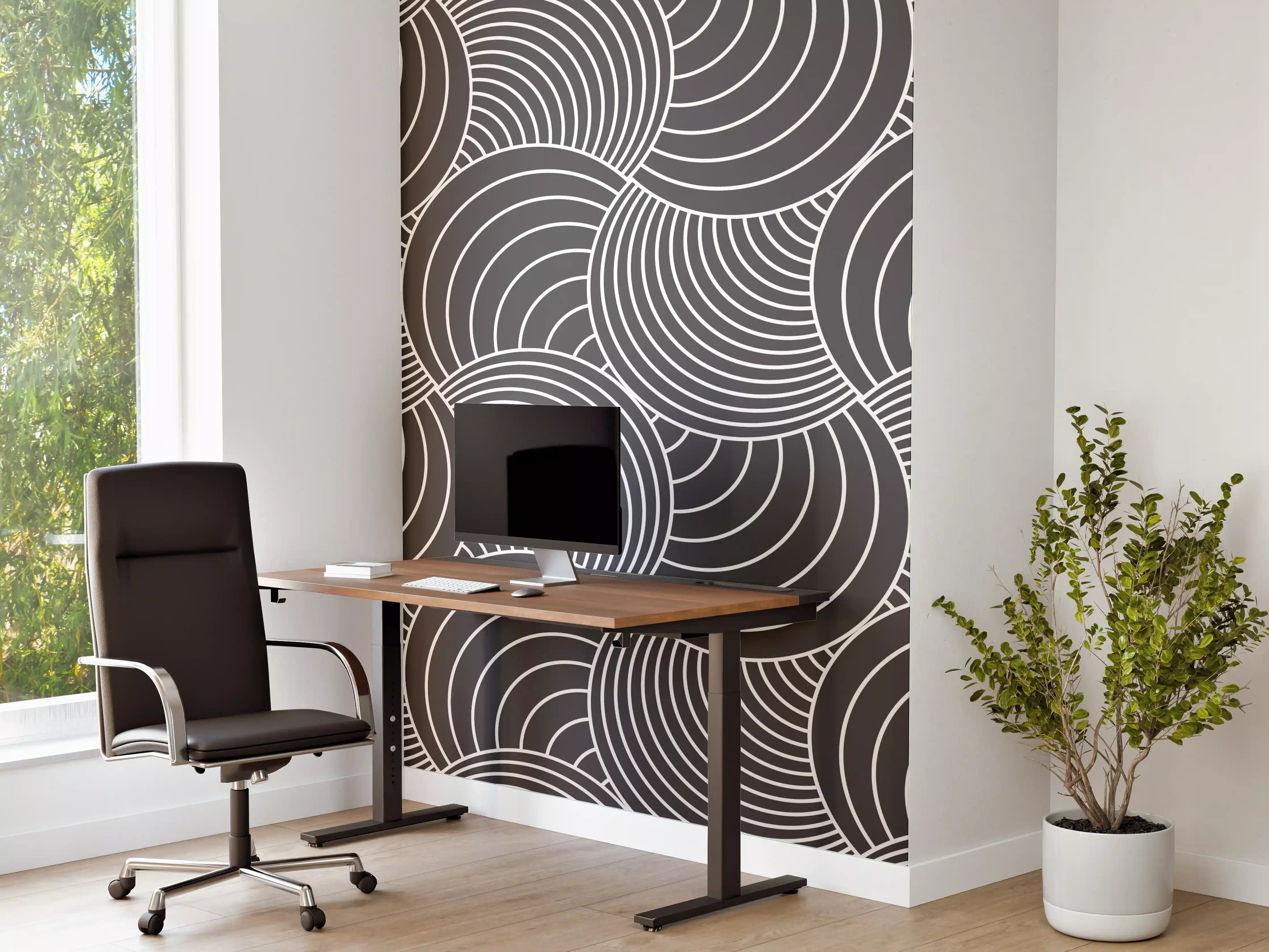 Büro Wandgestaltung - Graue Wellen-Optik