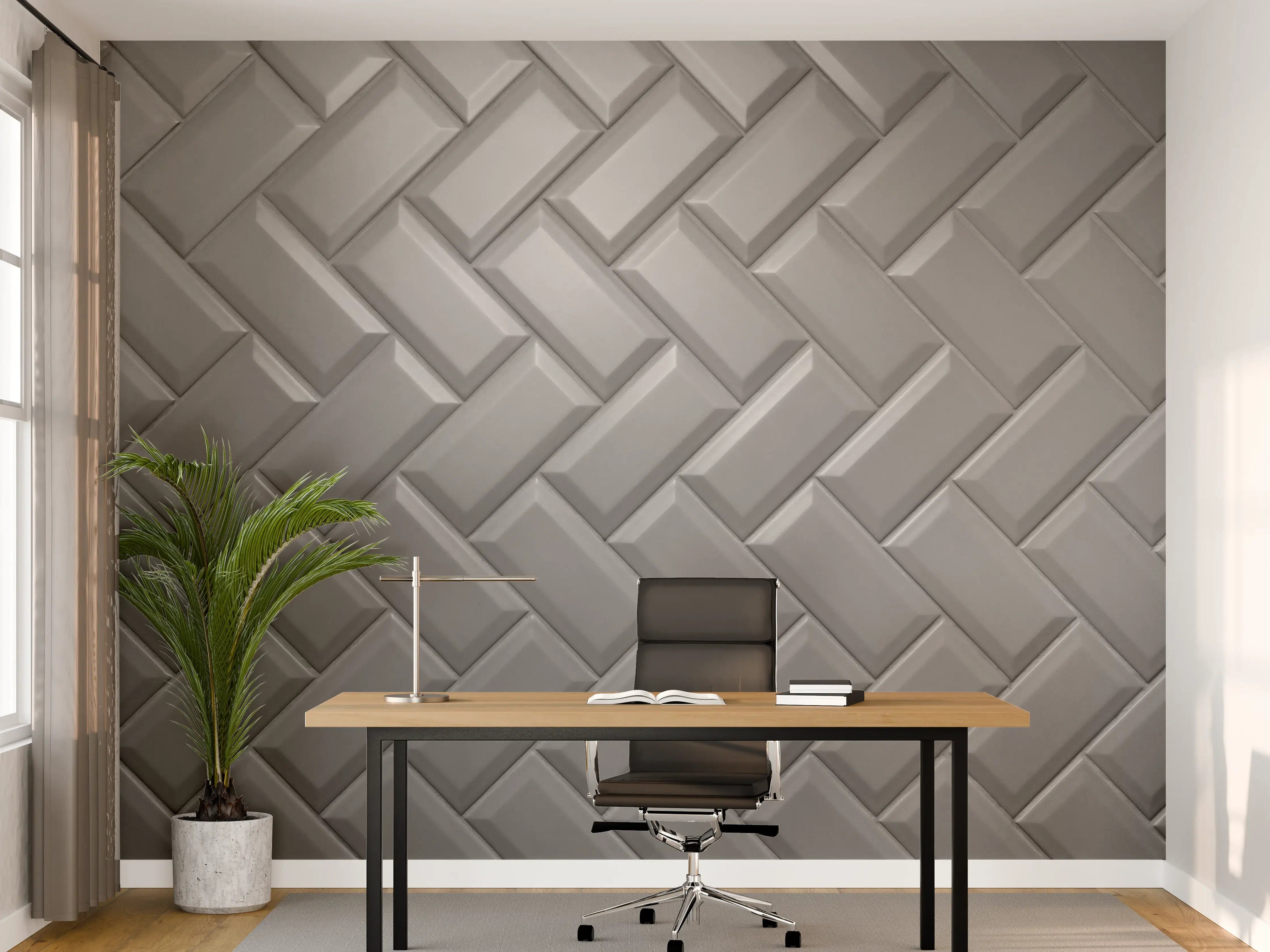 Büro Wandgestaltung - Graue matte Keramikfliesen