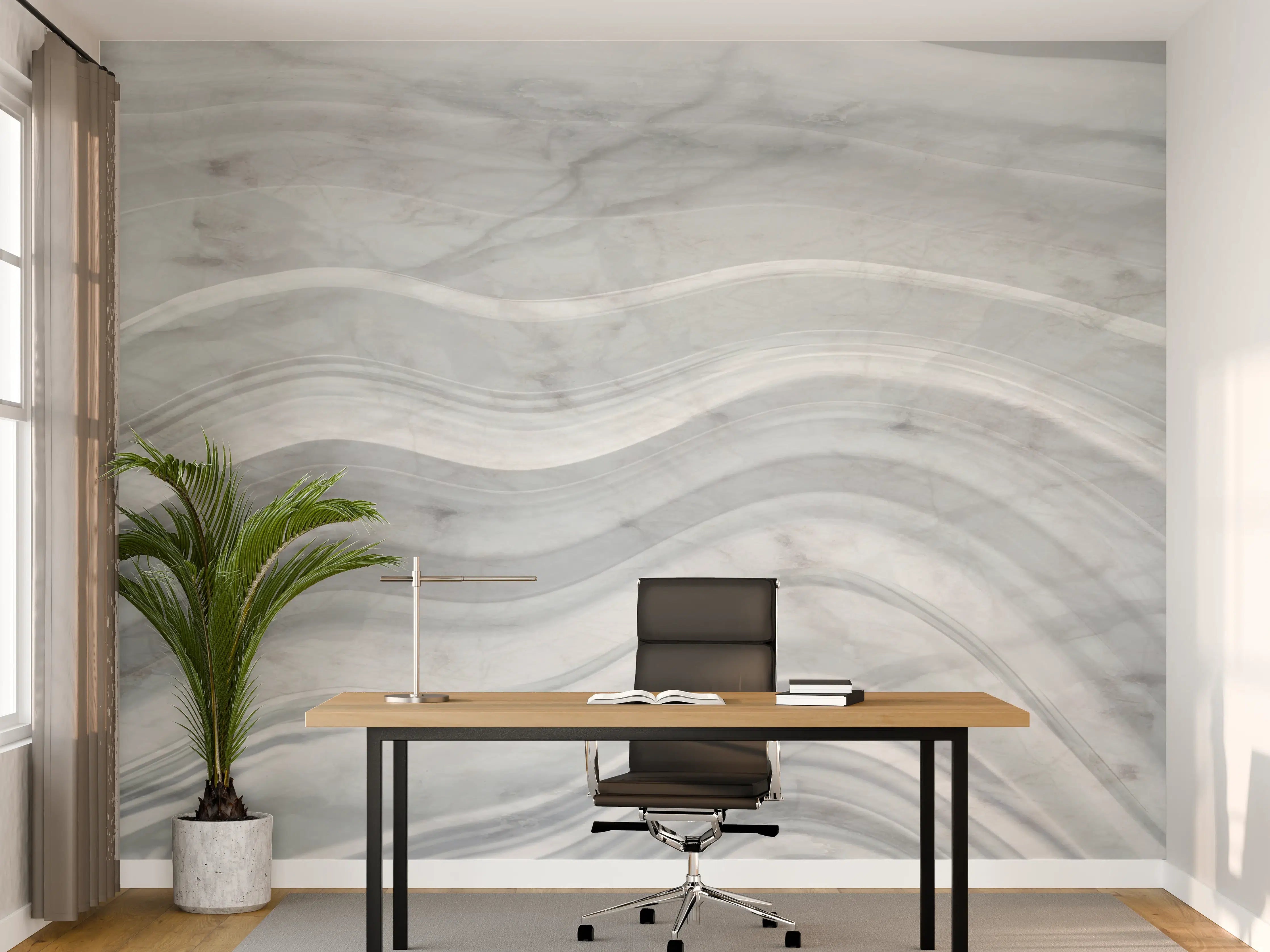 Büro Wandgestaltung - Graue wellenförmige Marmor Textur