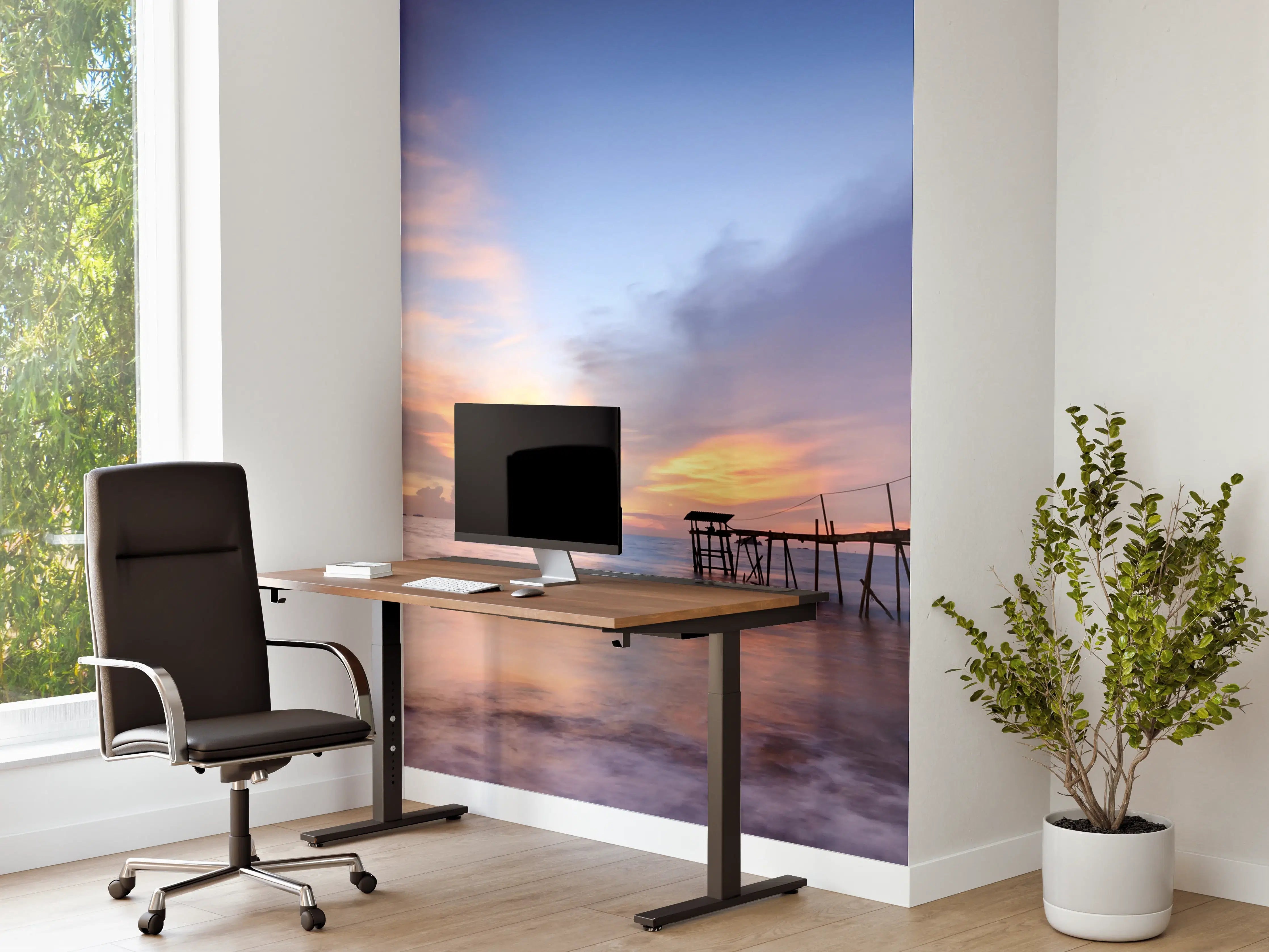 Büro Wandgestaltung - Grauer Dämmerung am Meeresufer