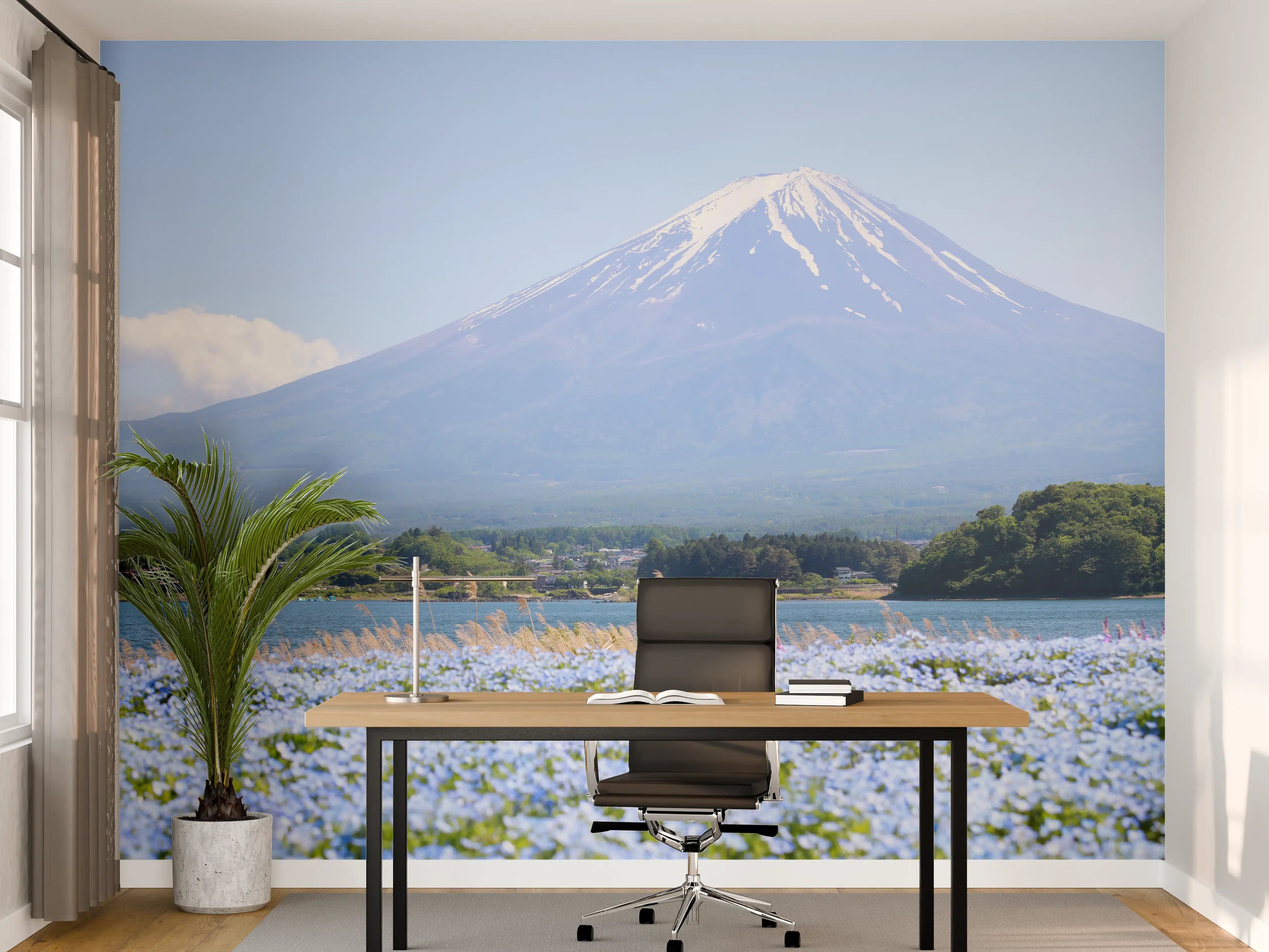 Büro Wandgestaltung - Grauer Frühling am Fuji