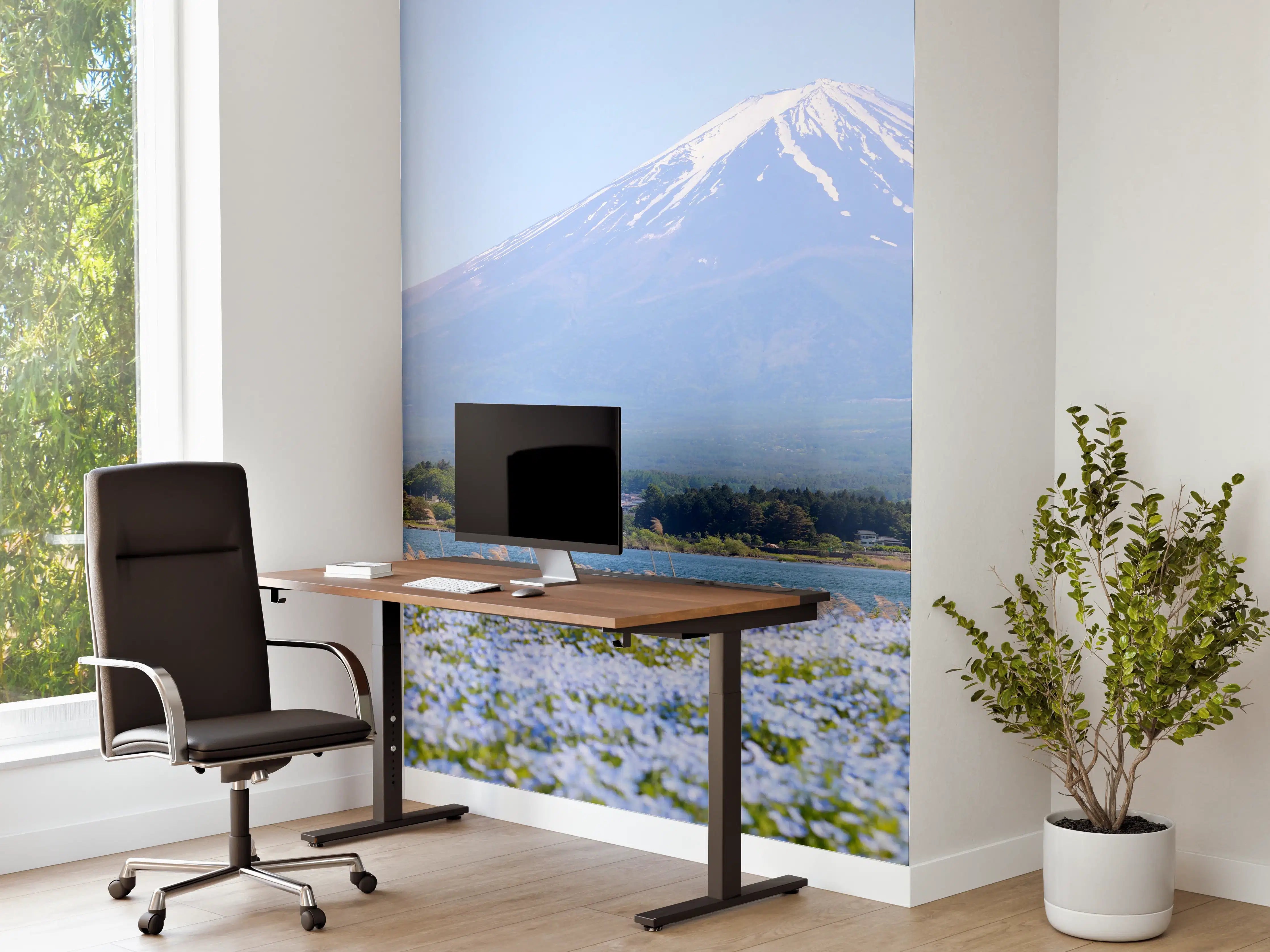 Büro Wandgestaltung - Grauer Frühling am Fuji
