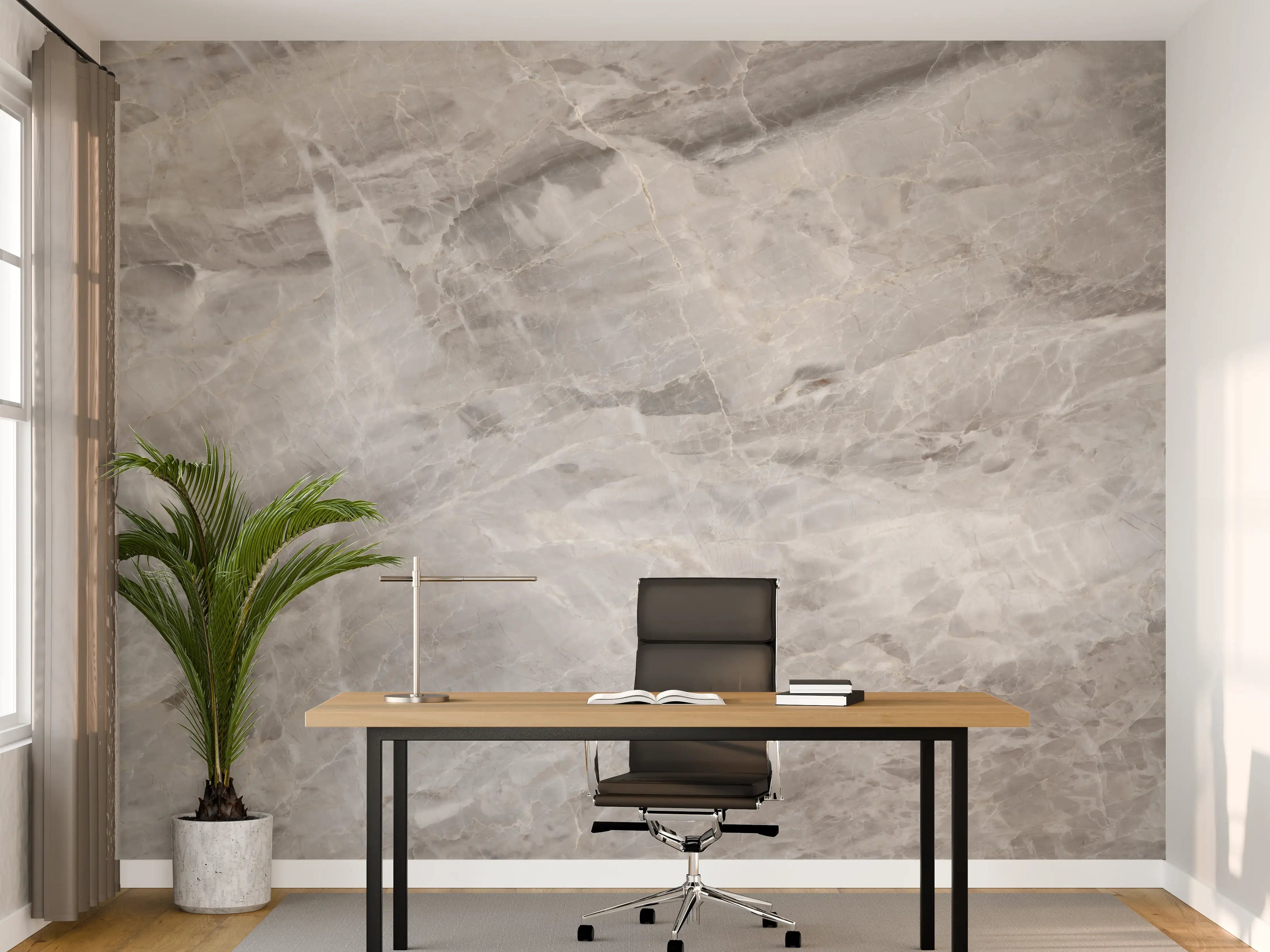 Büro Wandgestaltung - Grauer Marmor - Granit