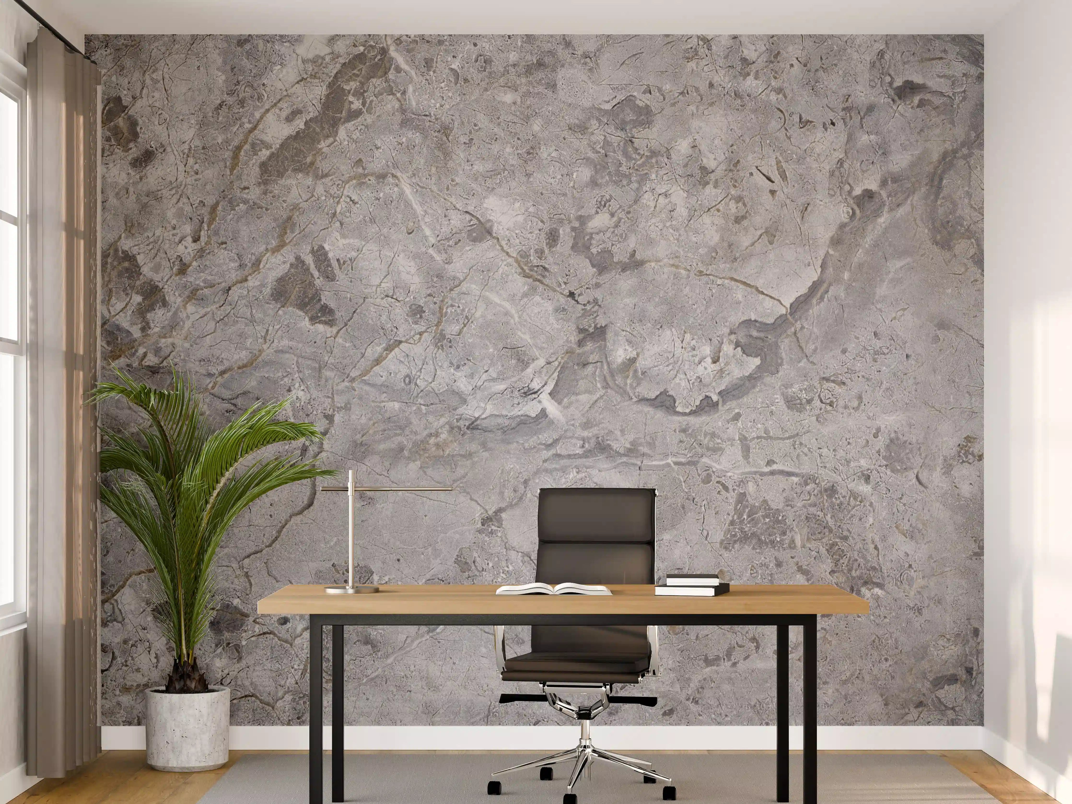 Büro Wandgestaltung - Grauer Marmor