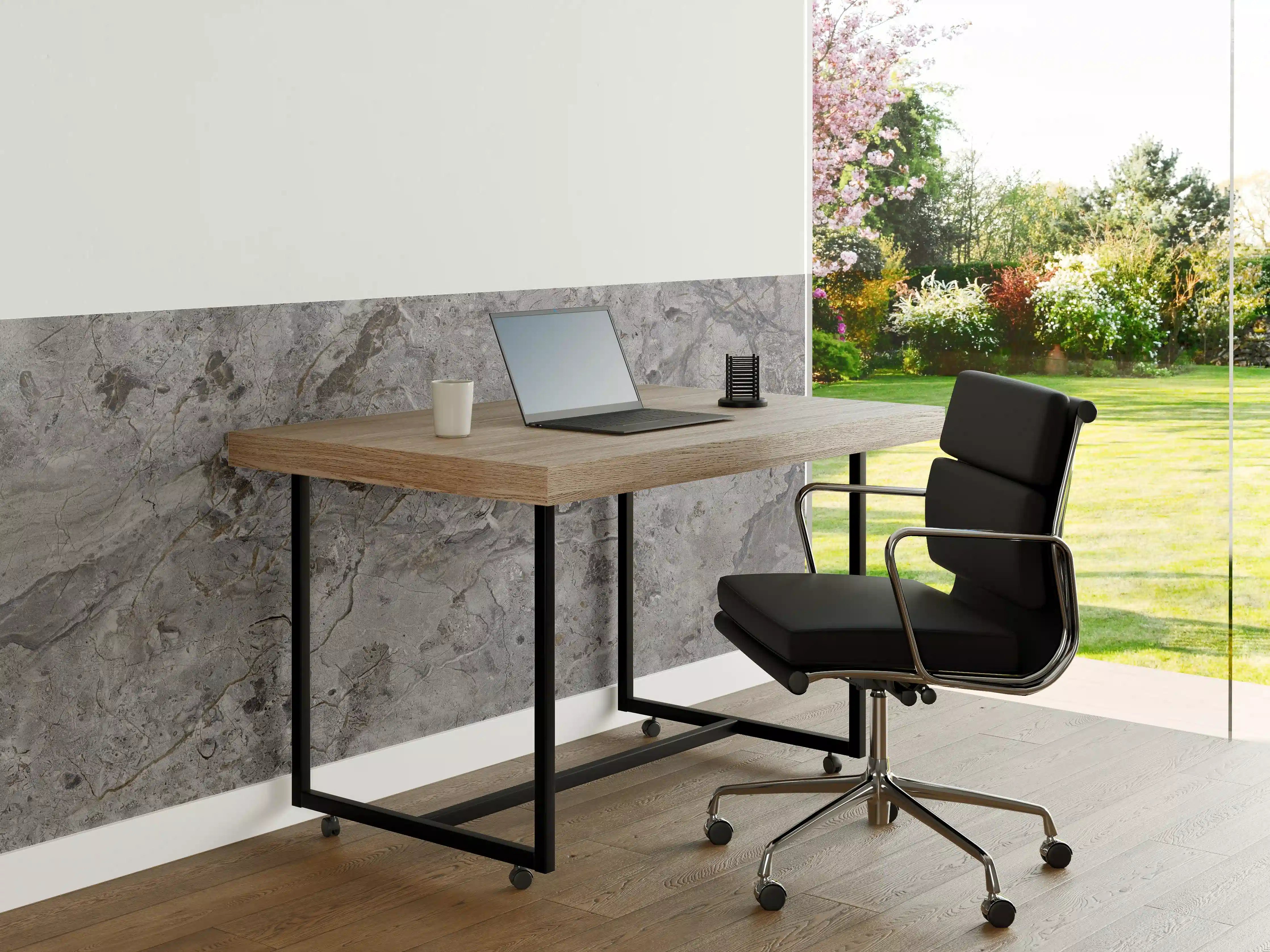 Büro Wandgestaltung - Grauer Marmor