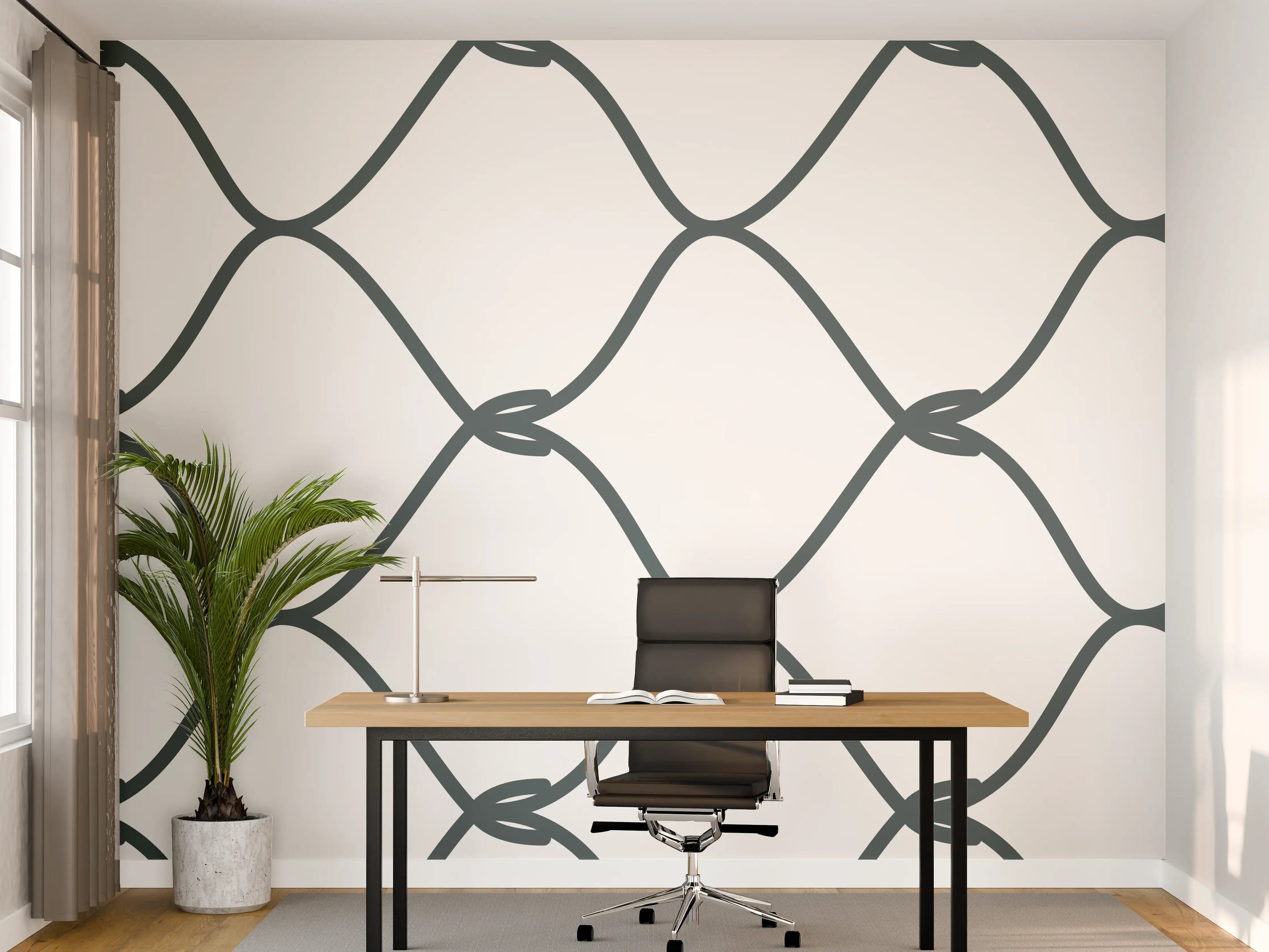 Büro Wandgestaltung - Grauer Maschendrahtzaun