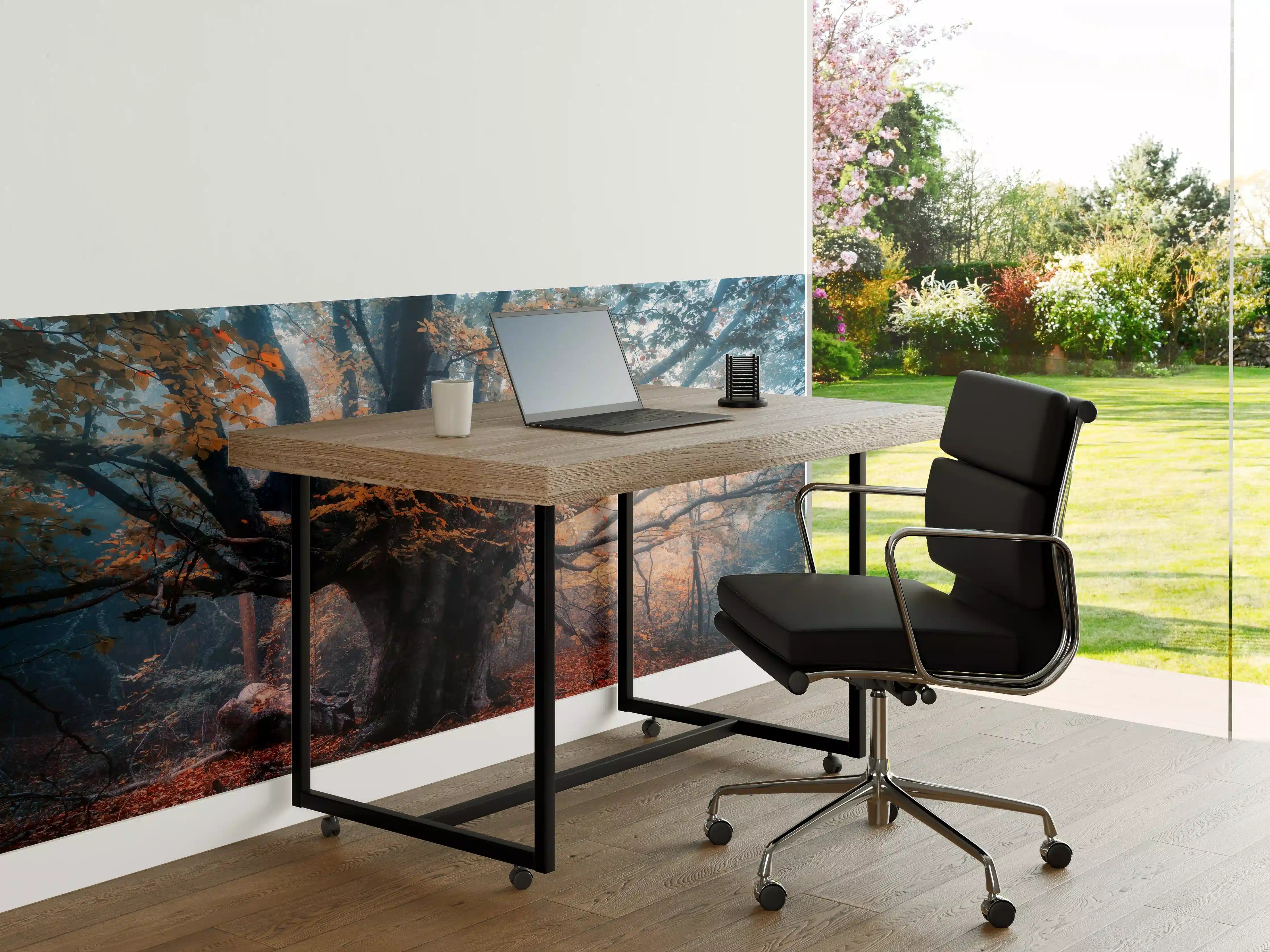 Büro Wandgestaltung - Grauer Nebelbaum im Herbst