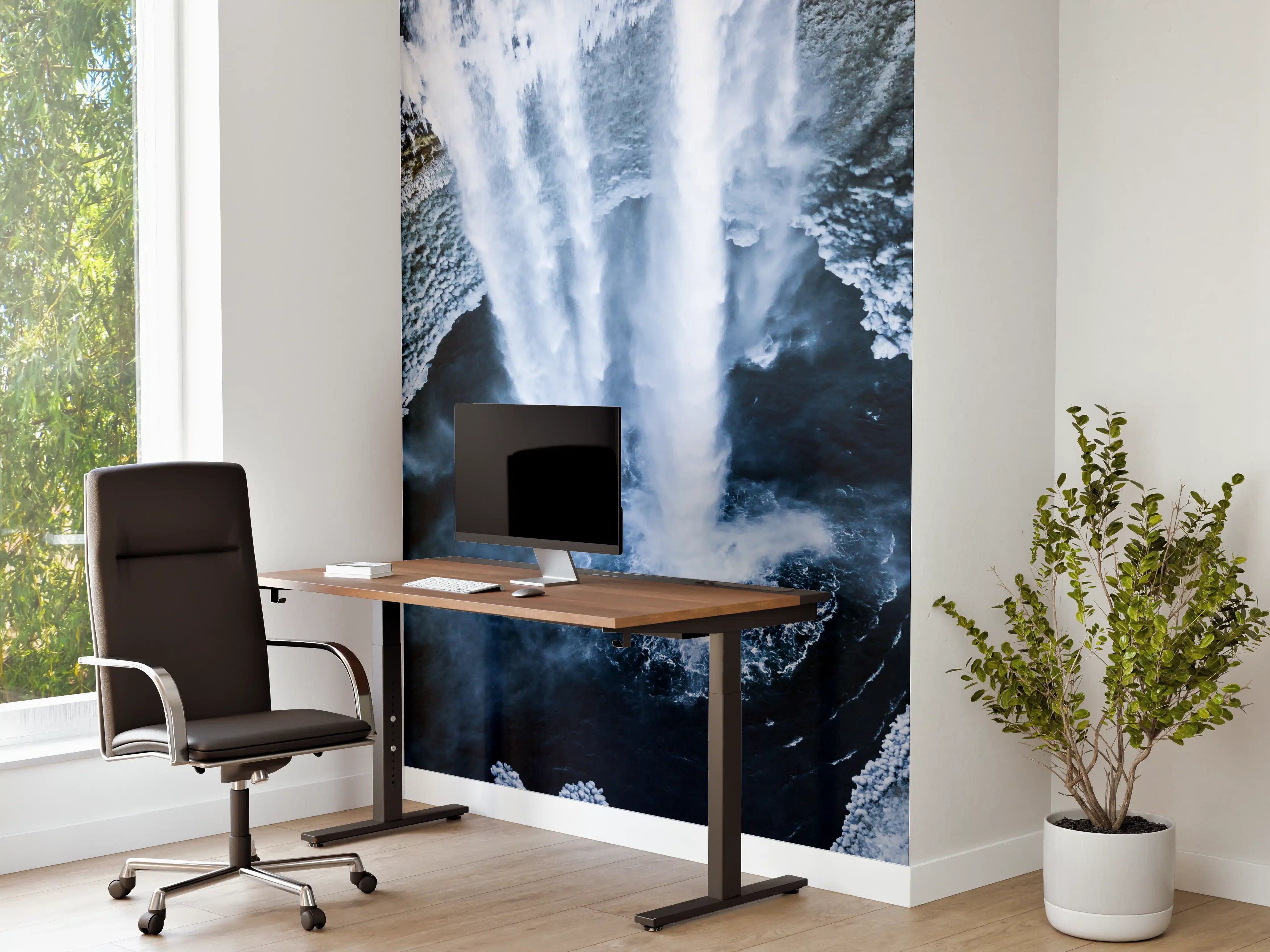 Büro Wandgestaltung - Grauer Wasserfall im Frost
