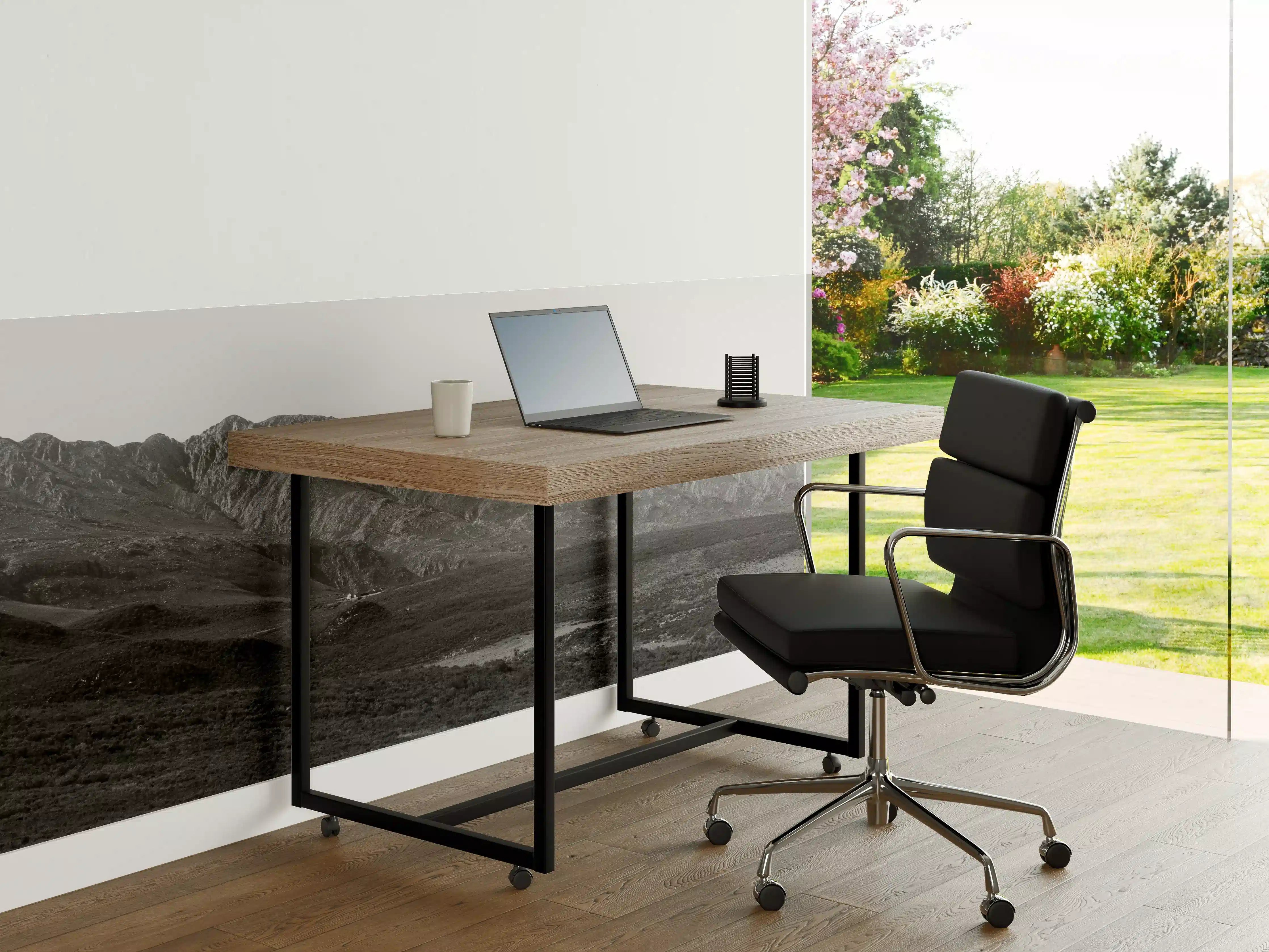 Büro Wandgestaltung - Graustufen Bergpanorama
