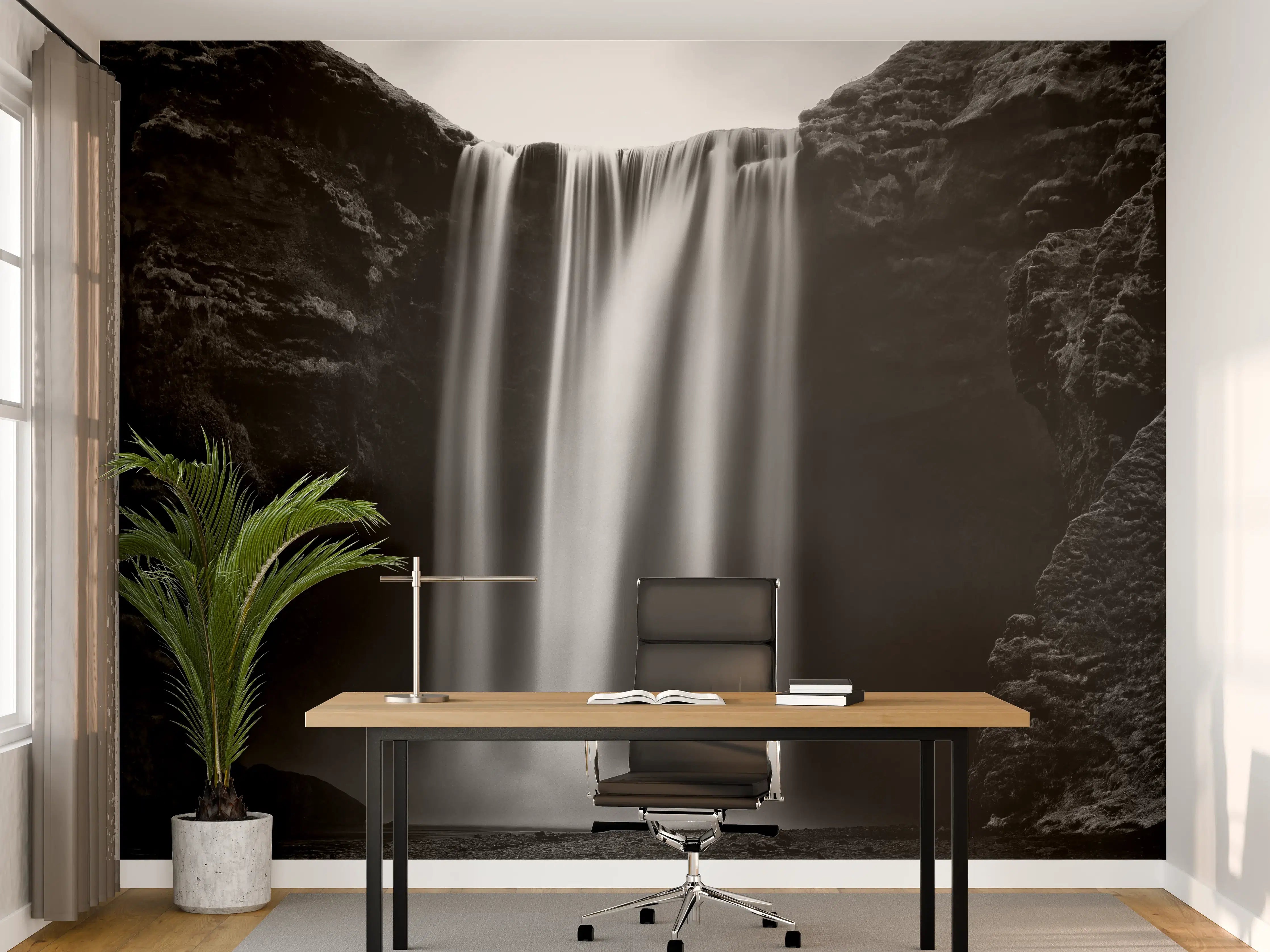 Büro Wandgestaltung - Grautöne im Wasserfall