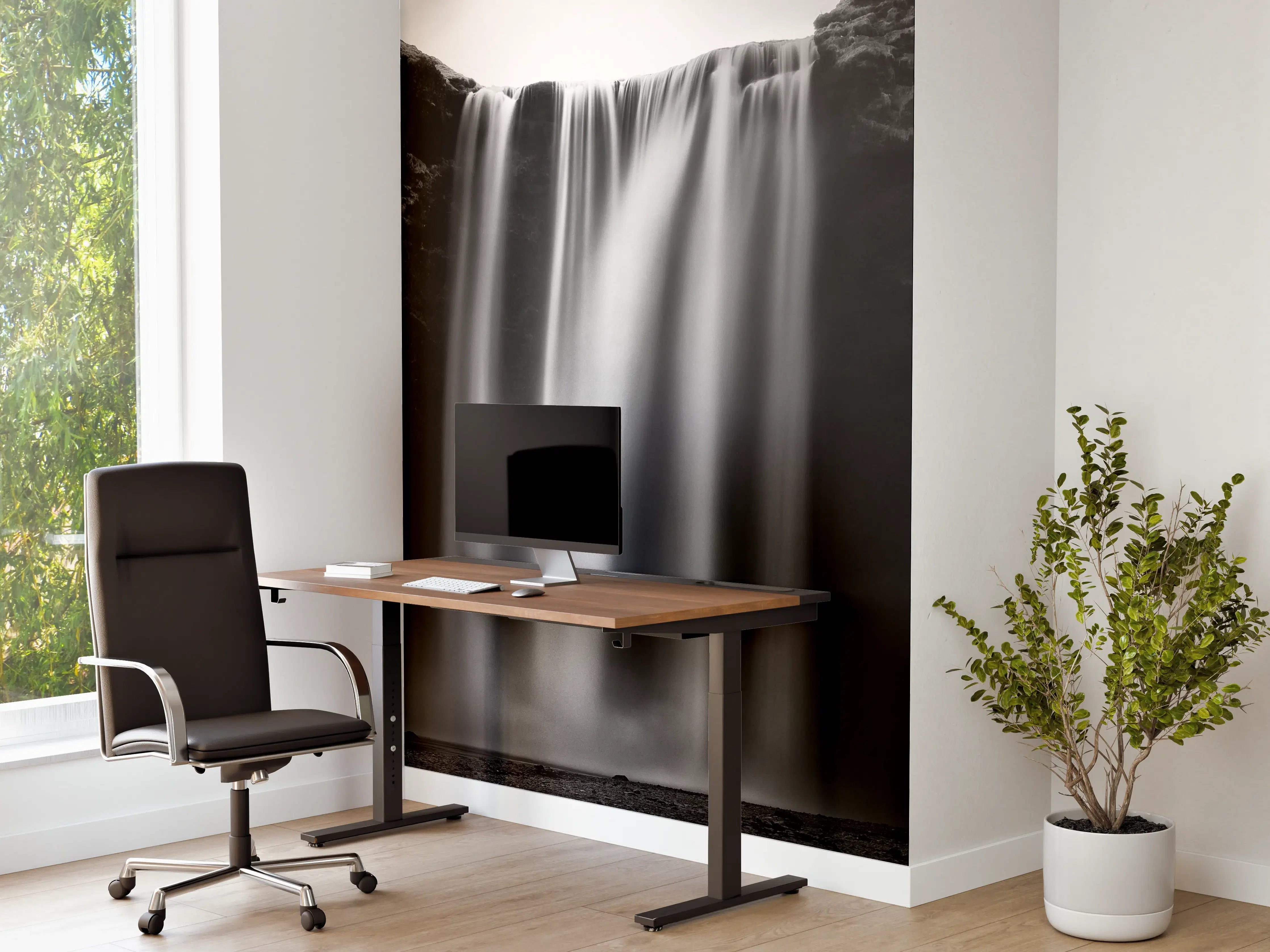 Büro Wandgestaltung - Grautöne im Wasserfall