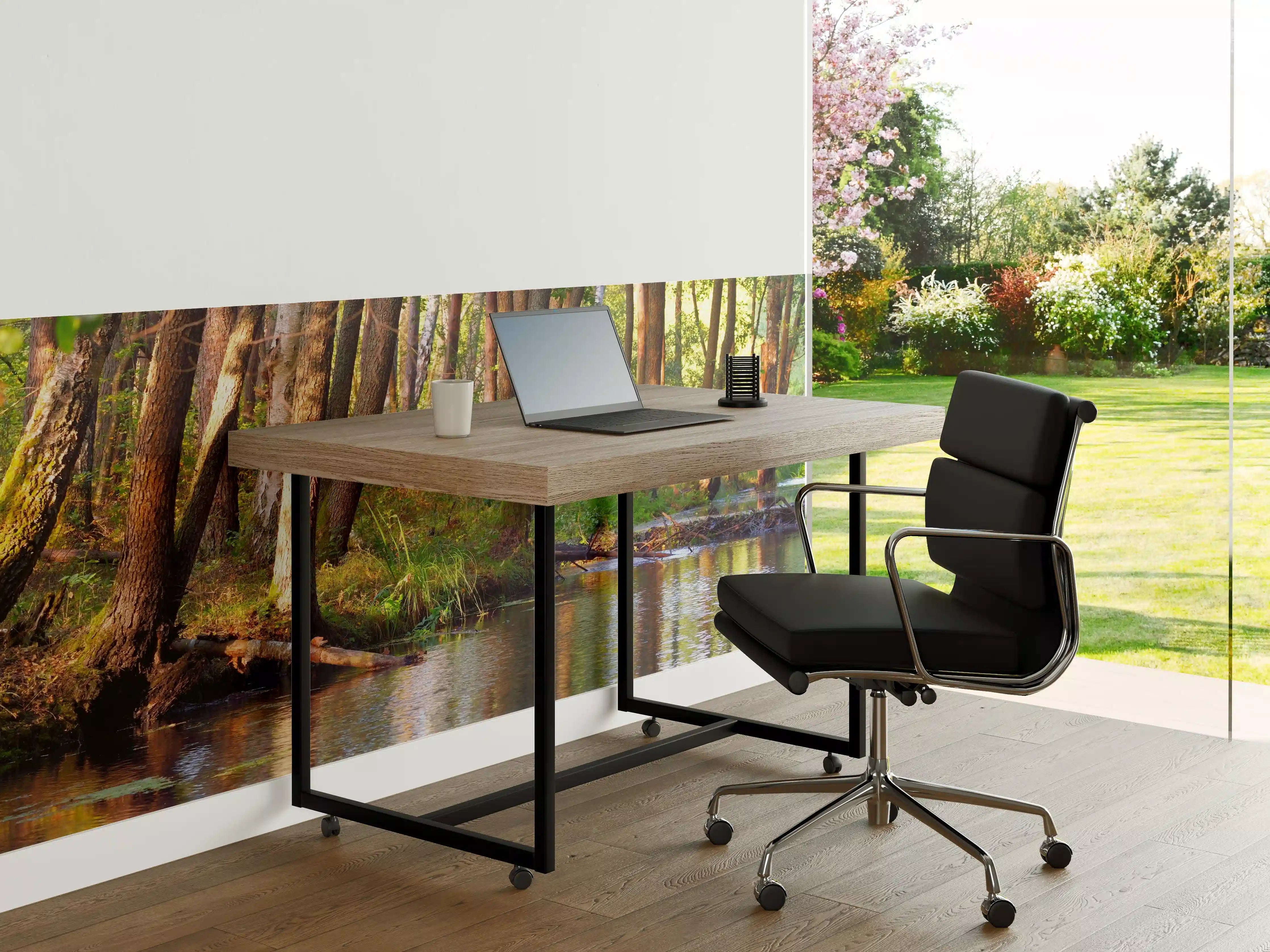 Büro Wandgestaltung - Grauweisse Flussidylle