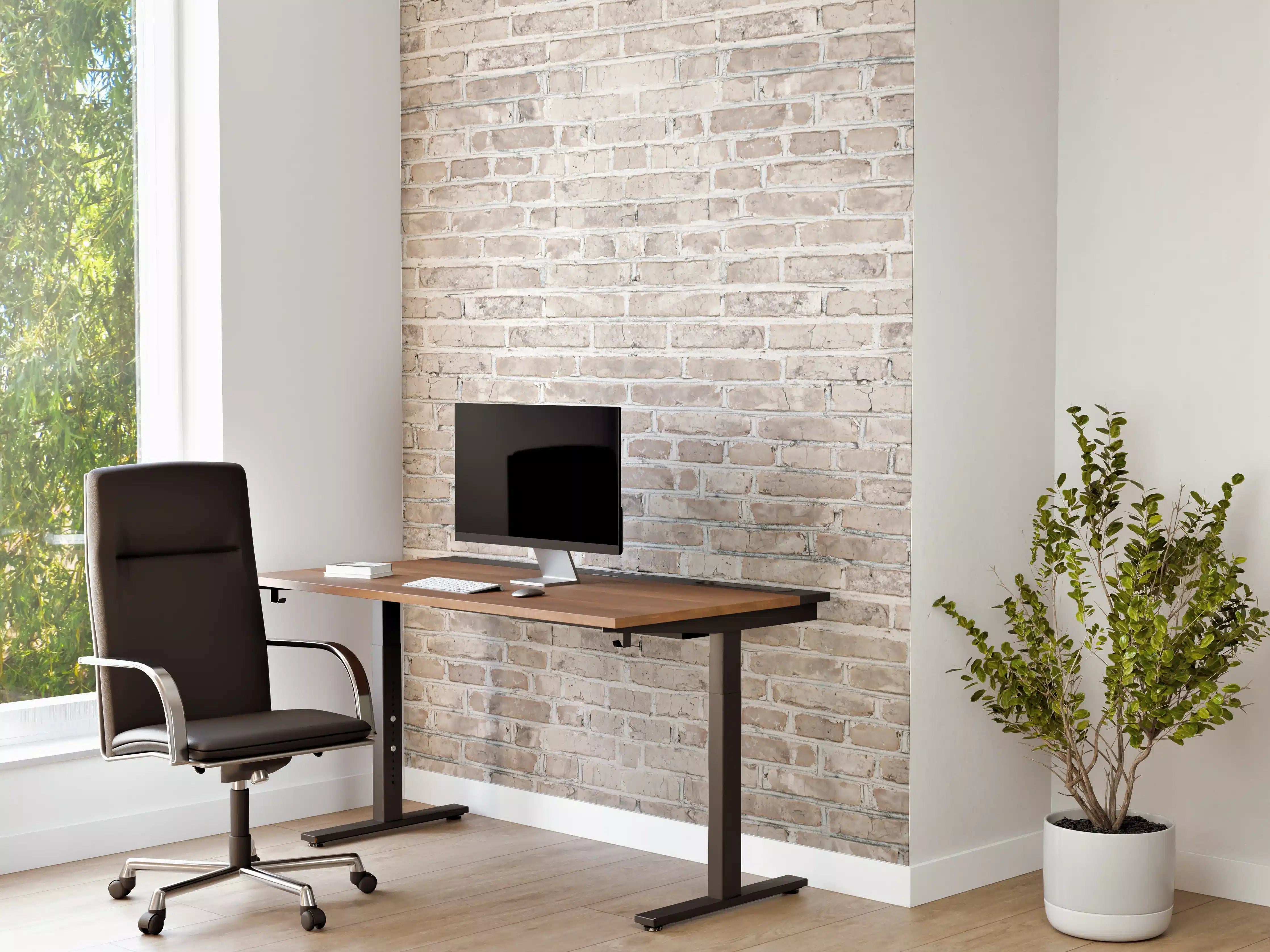 Büro Wandgestaltung - Grauweißer Backsteinblick