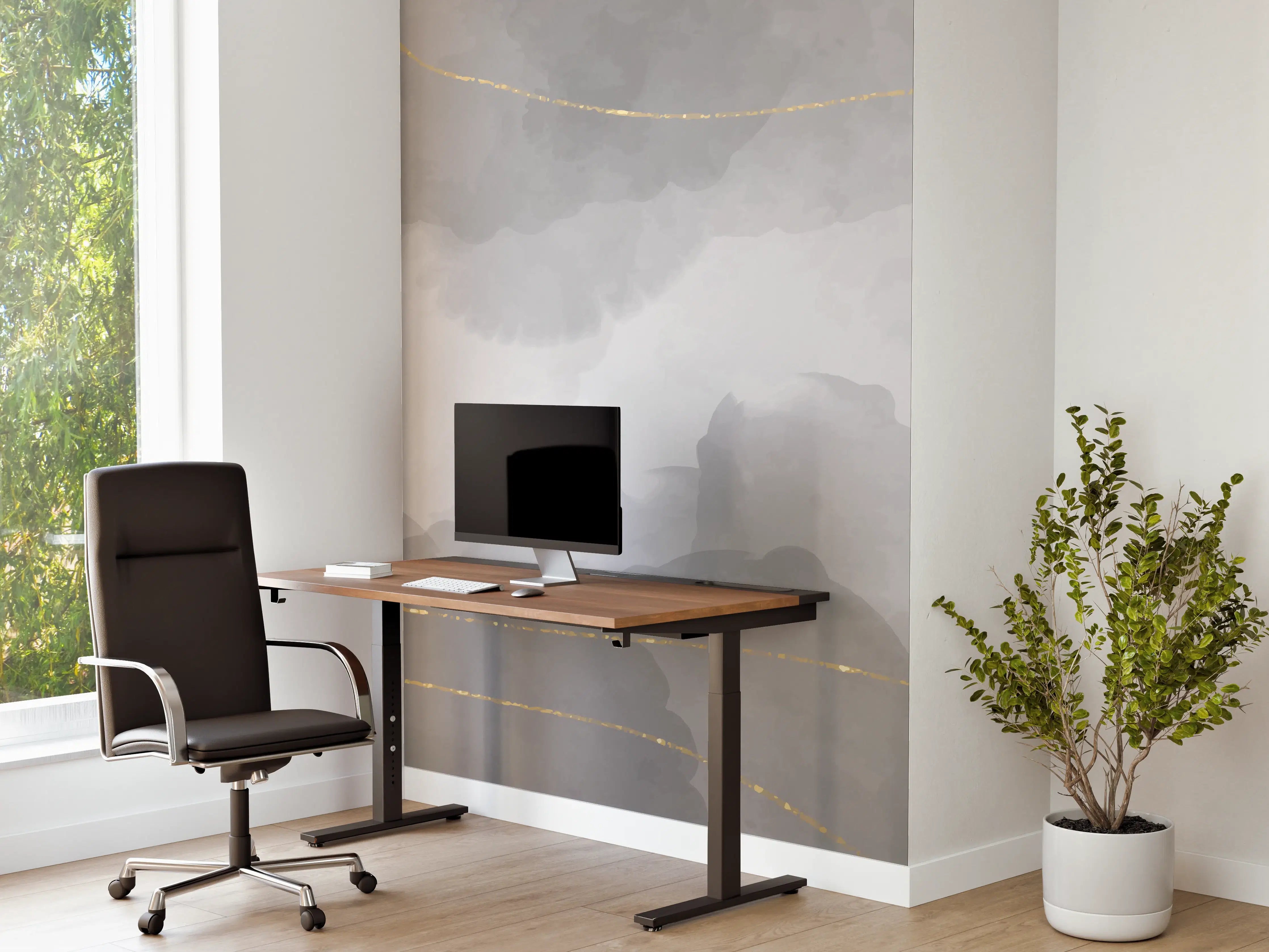 Büro Wandgestaltung - Grauweißes Marmor Muster