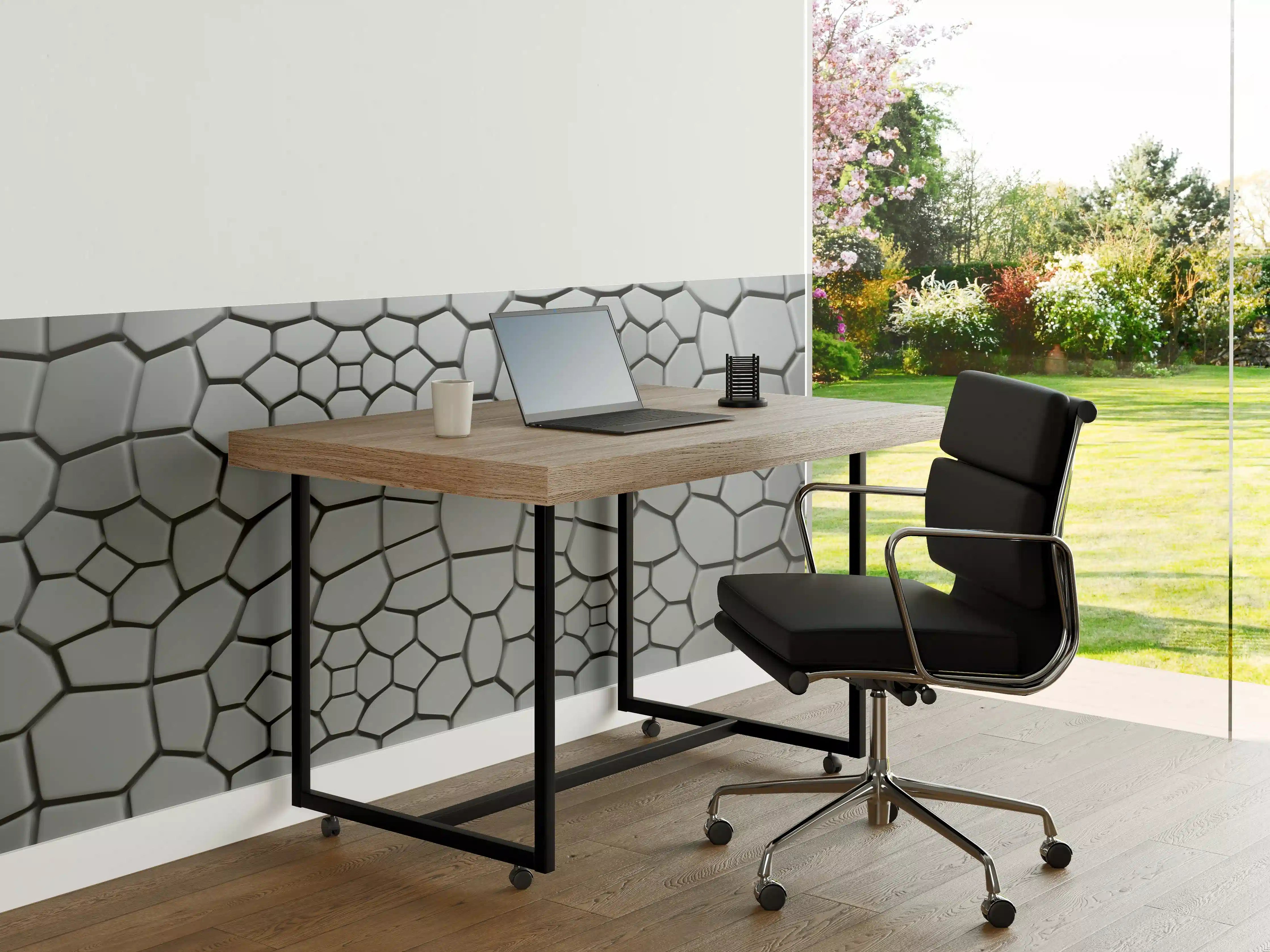Büro Wandgestaltung - Grauweißes Marmorrelief