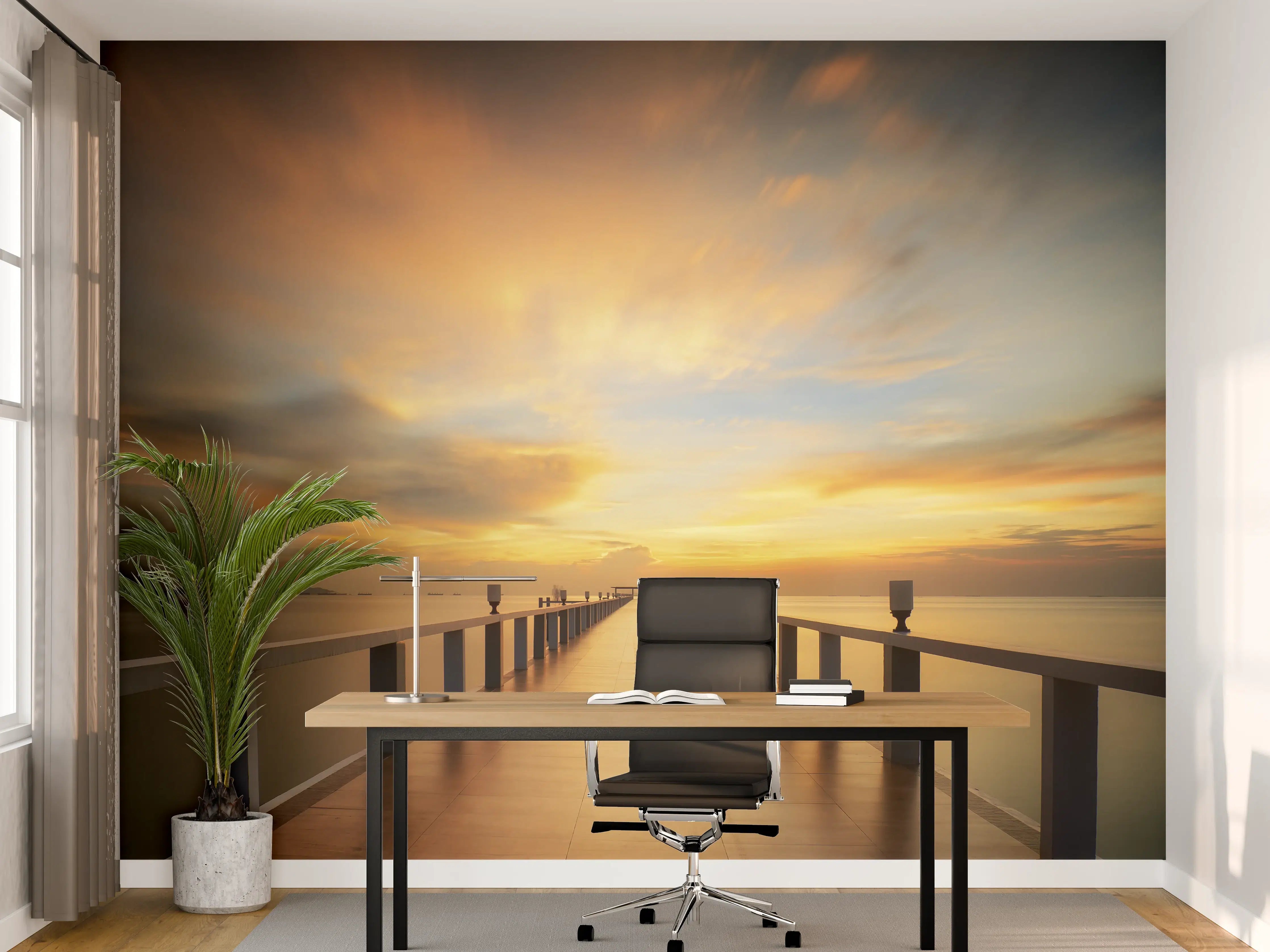 Büro Wandgestaltung - Grauweiste Abendstimmung am Meer