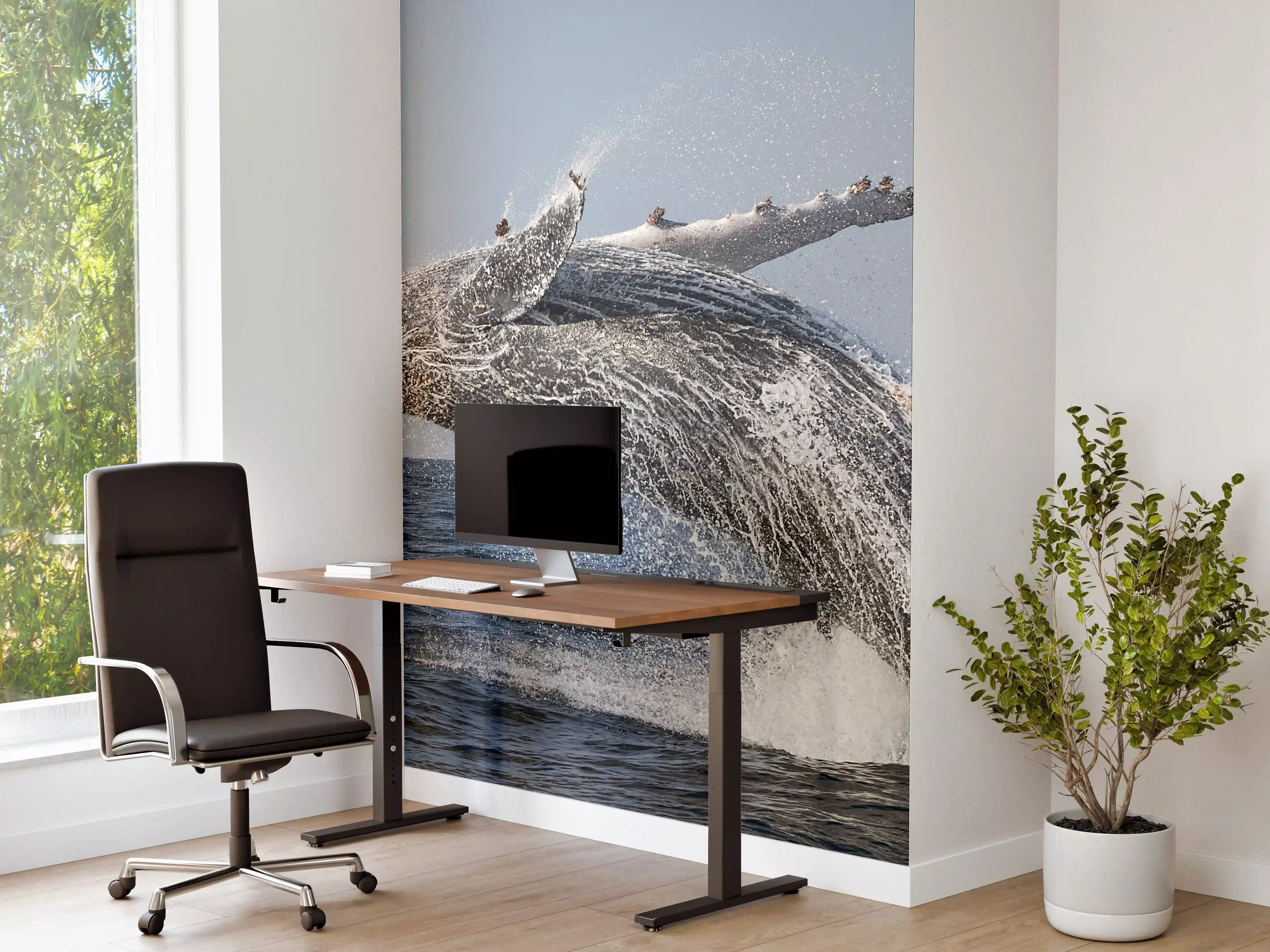 Büro Wandgestaltung - Großer Buckelwal beim Auftauchen