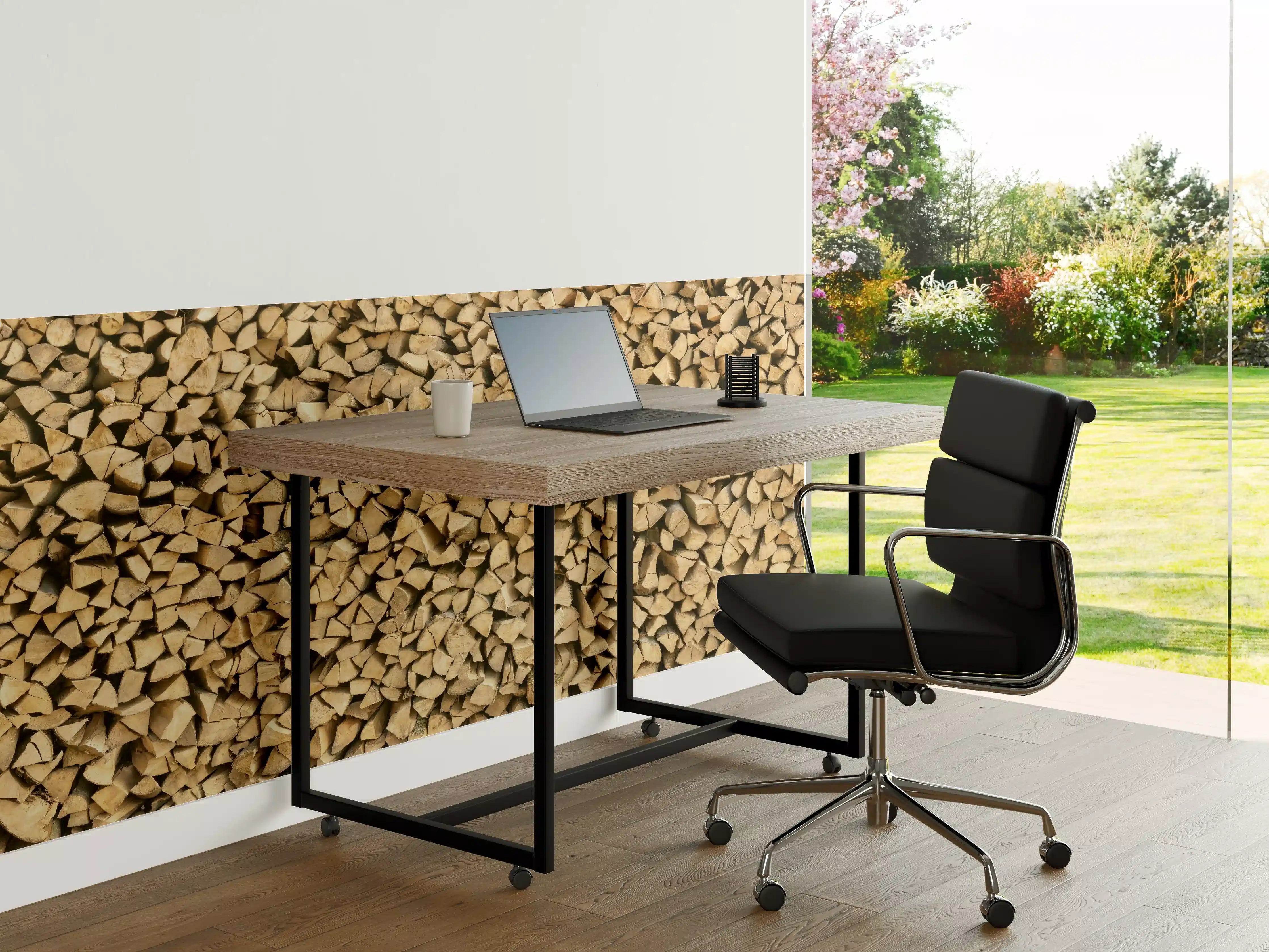Büro Wandgestaltung - Großer Haufen Holzscheite