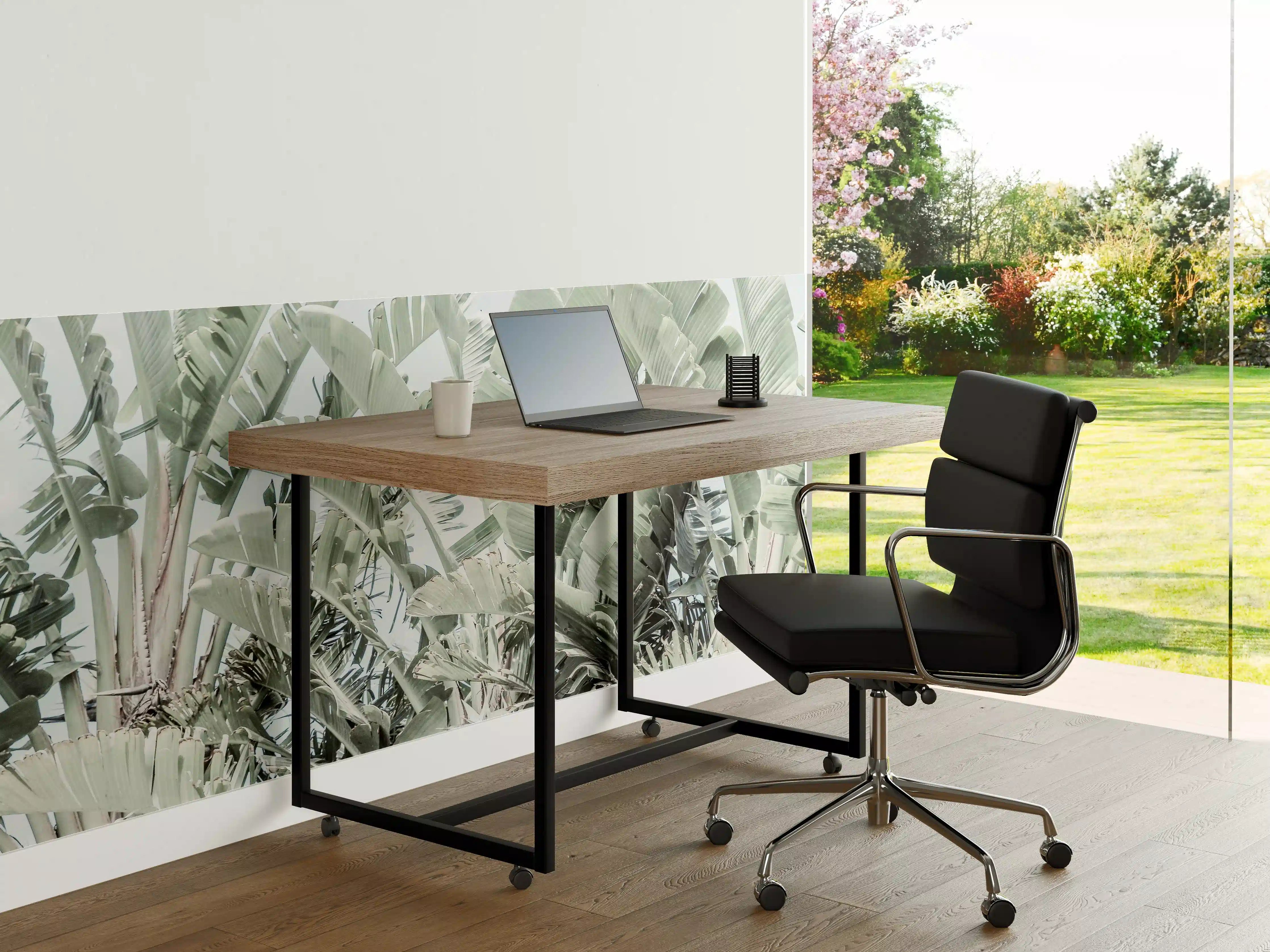 Büro Wandgestaltung - Grün-Weiße Palmenblätter