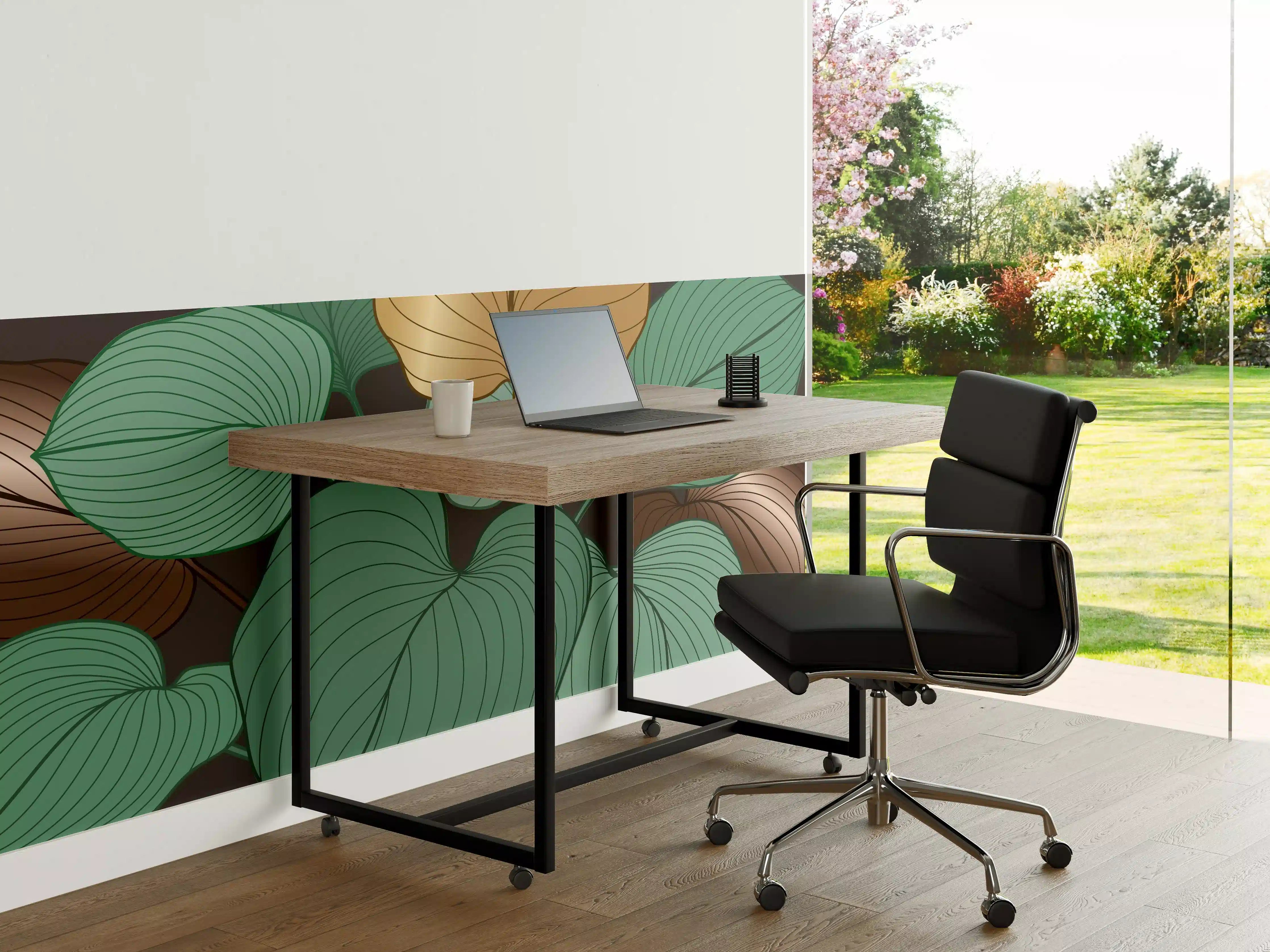 Büro Wandgestaltung - Grüne Blätter Illustration