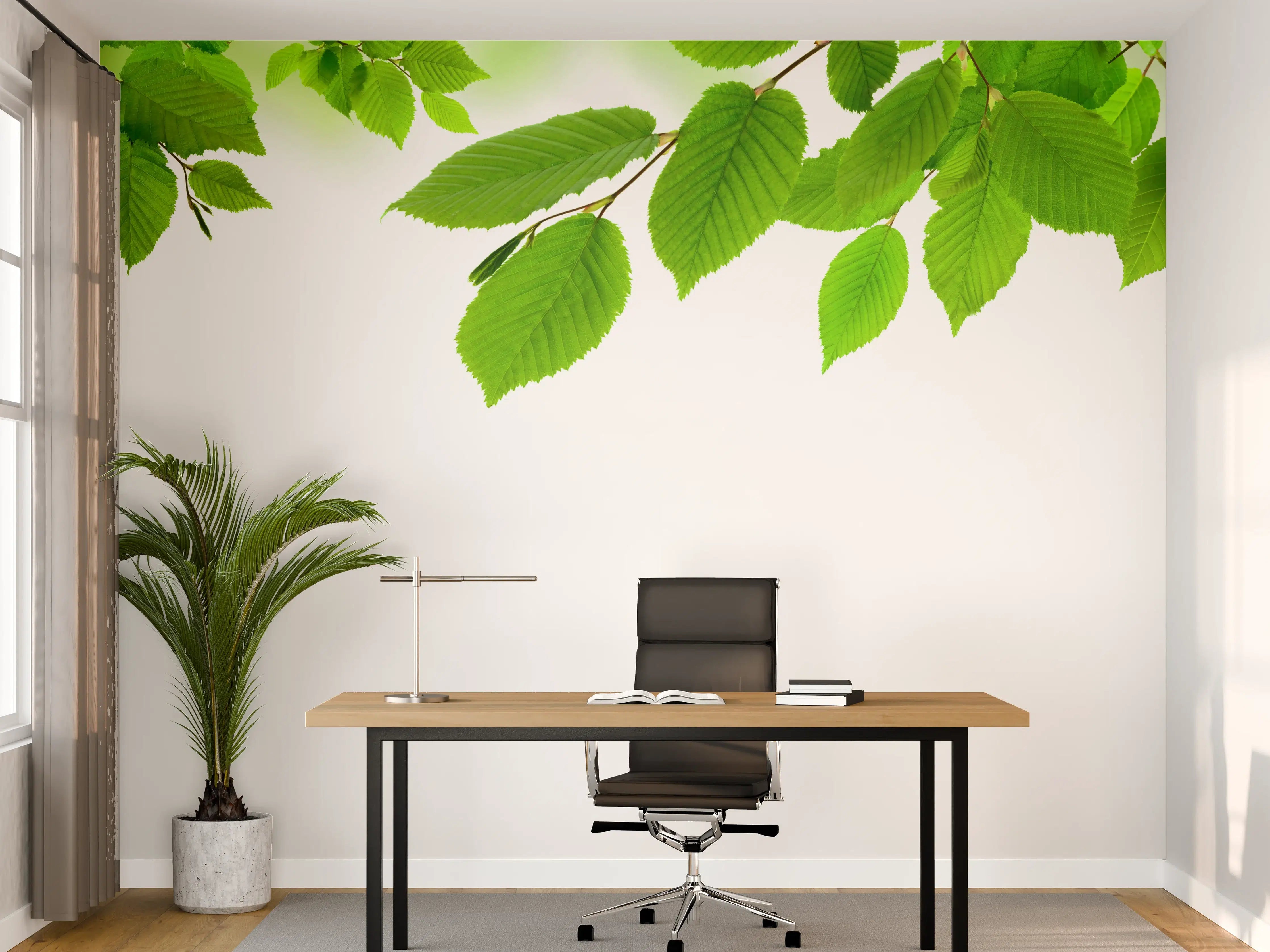 Büro Wandgestaltung - Grüne Blätter