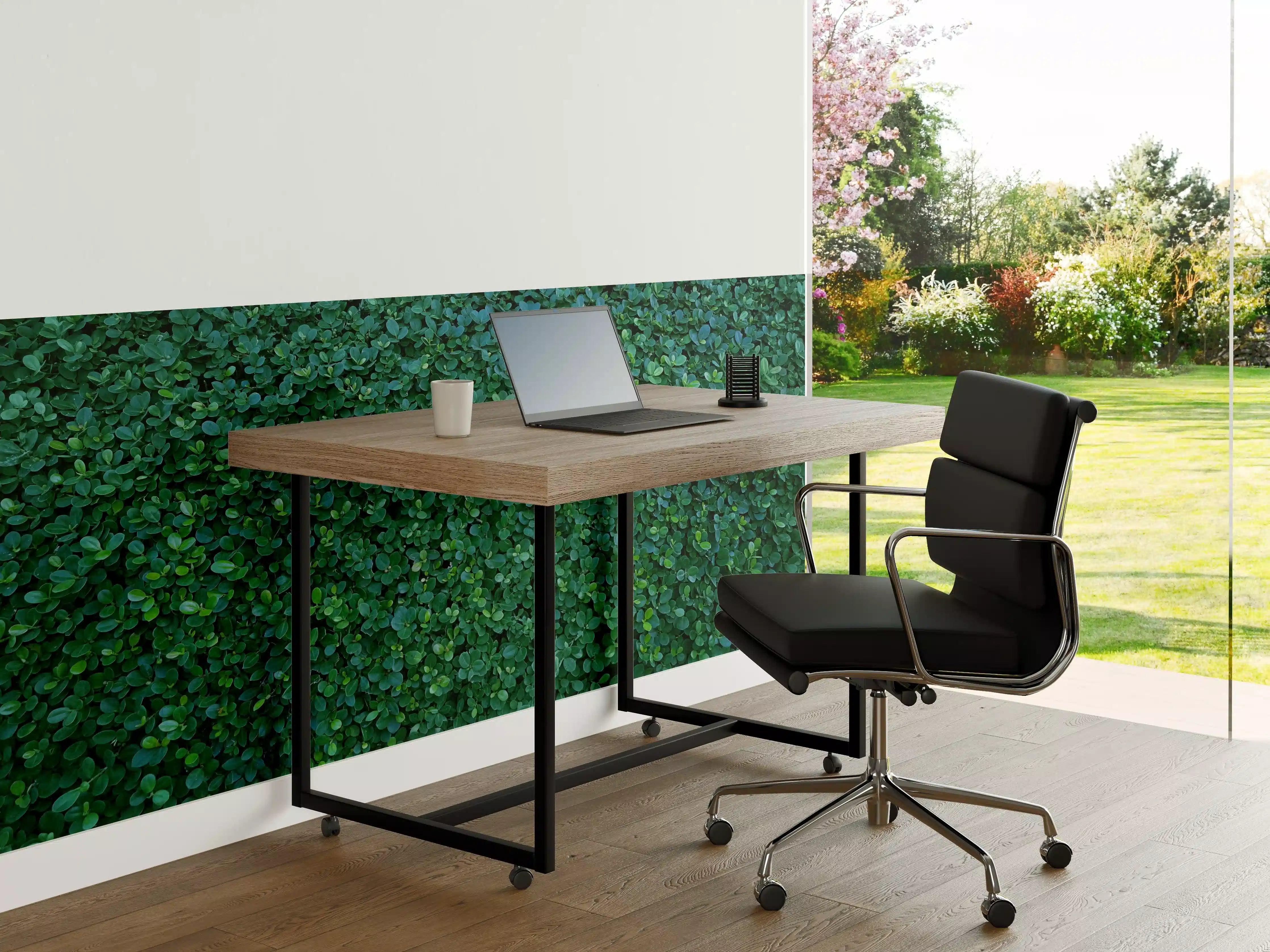 Büro Wandgestaltung - Grüne Blätterwand Textur