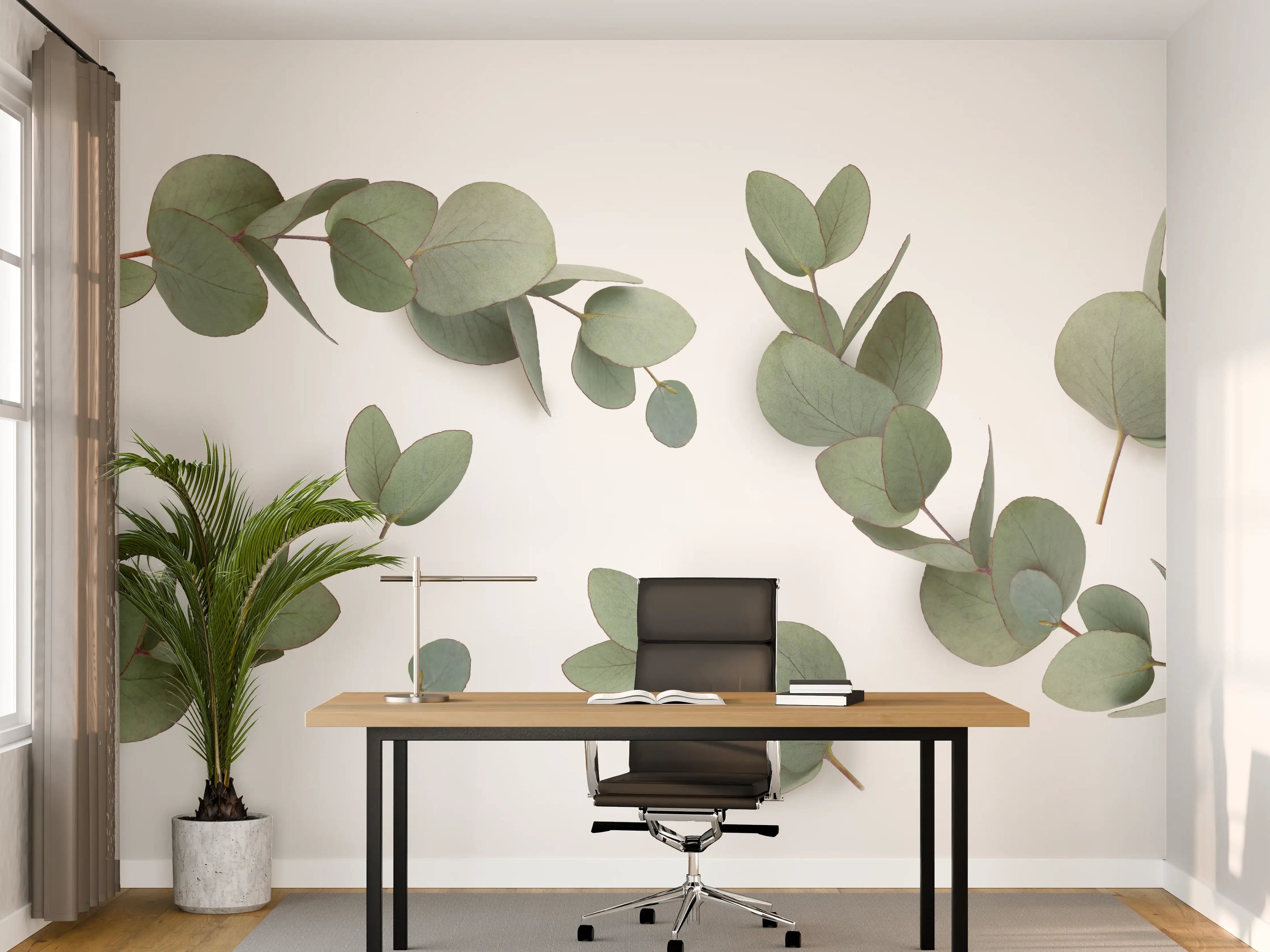 Büro Wandgestaltung - Grüne Eukalyptus Blätter