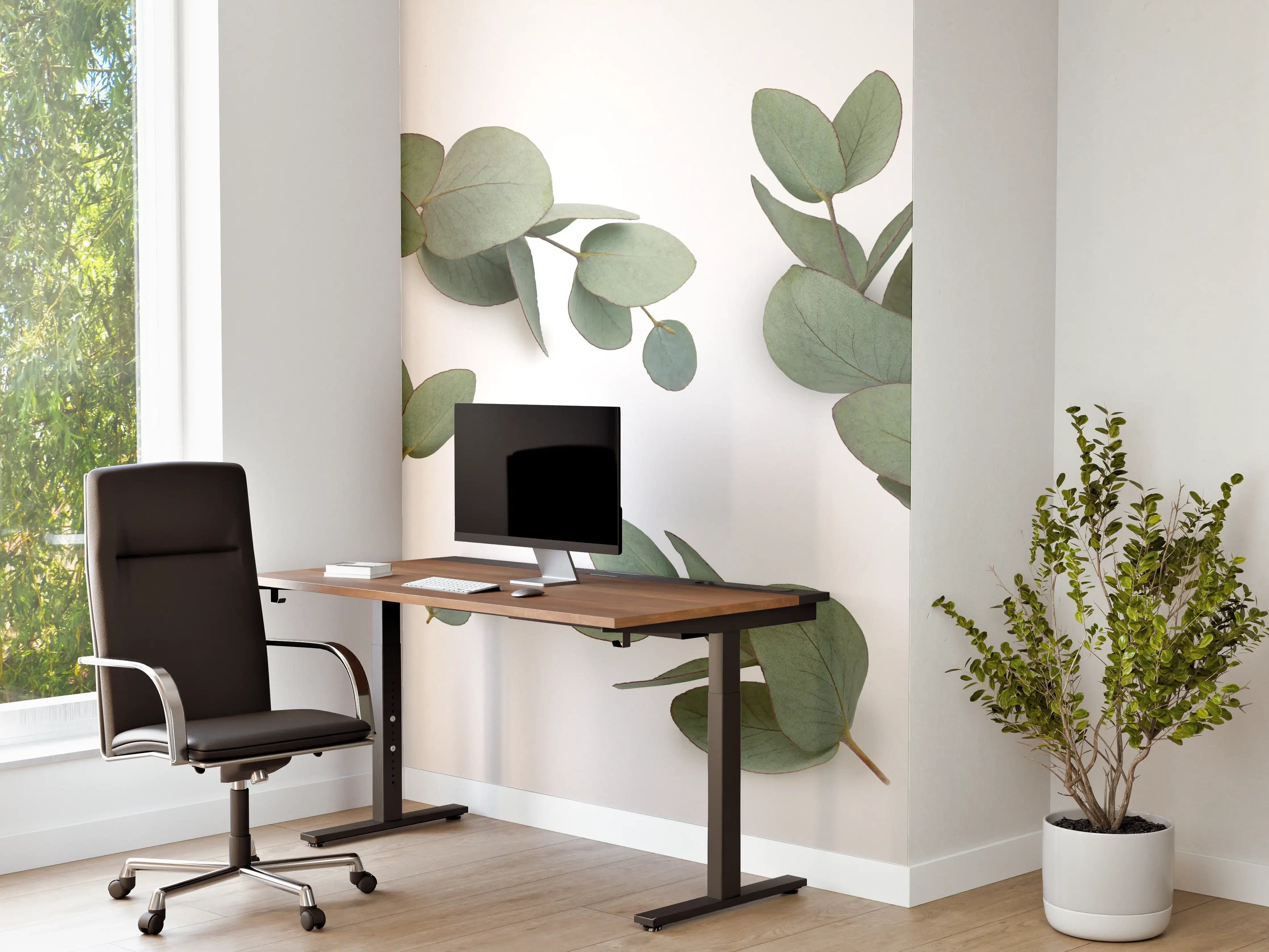 Büro Wandgestaltung - Grüne Eukalyptus Blätter