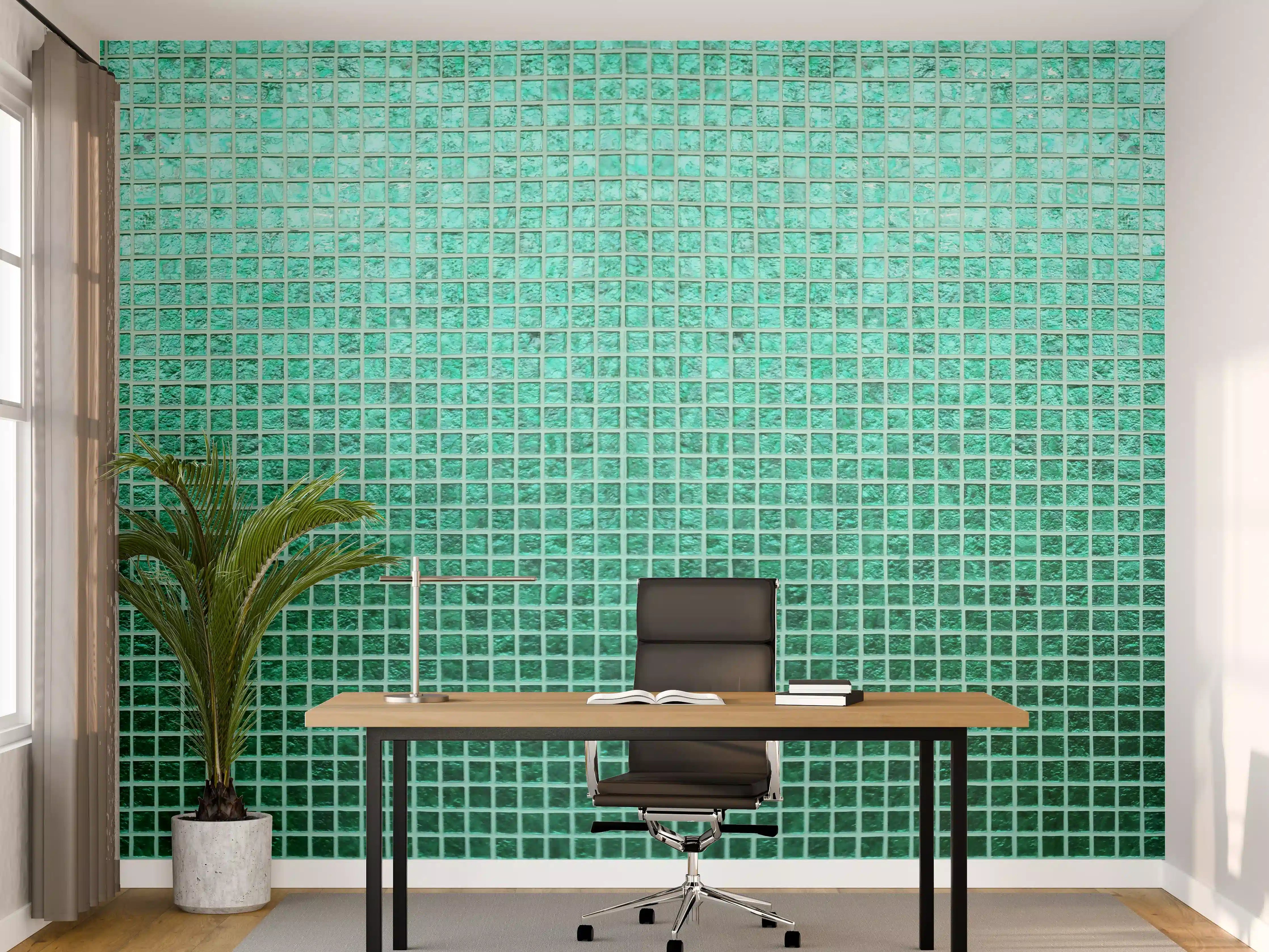 Büro Wandgestaltung - Grüne Fliesen Mosaik Textur