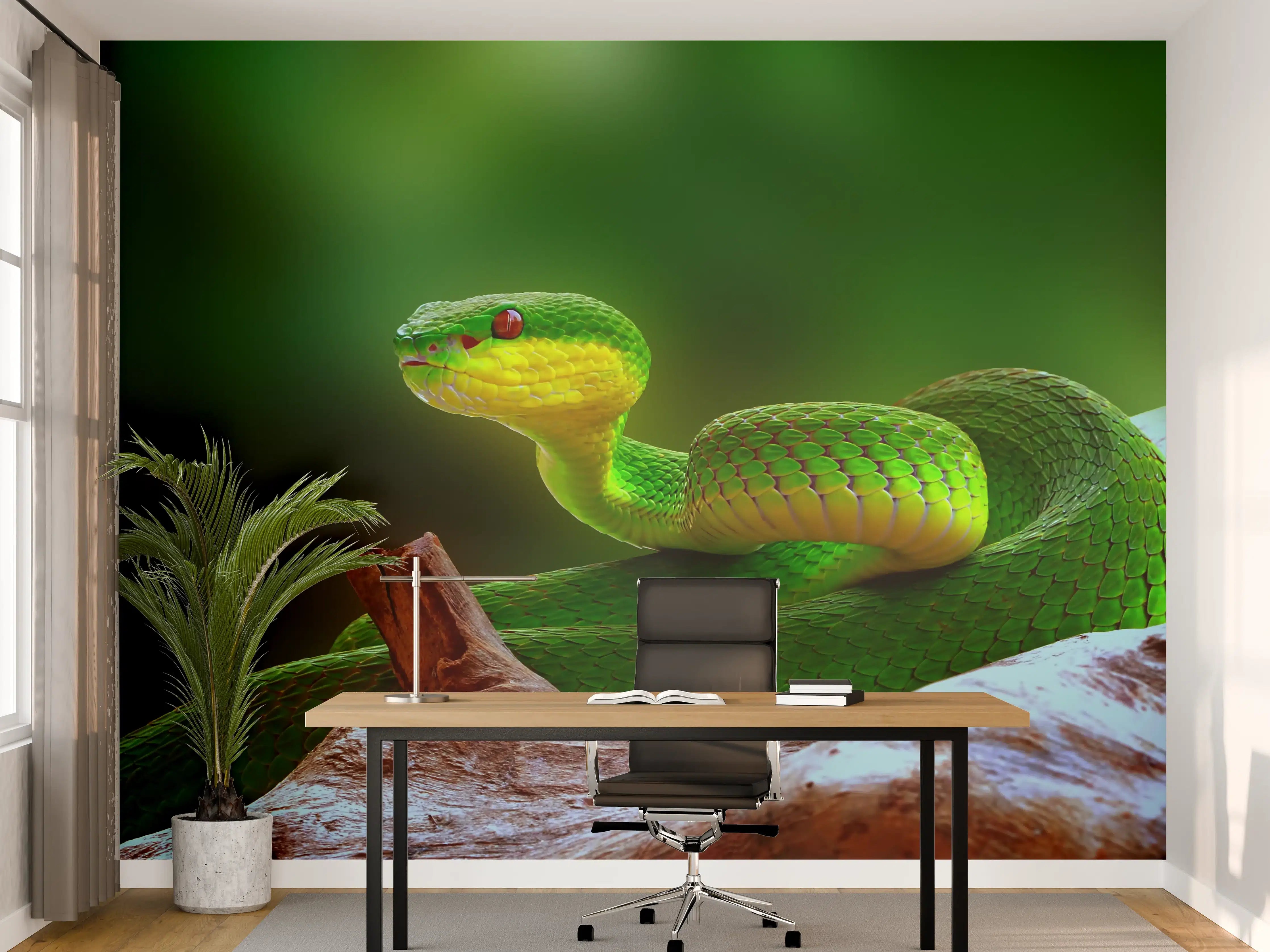 Büro Wandgestaltung - Grüne Inselvipernatter