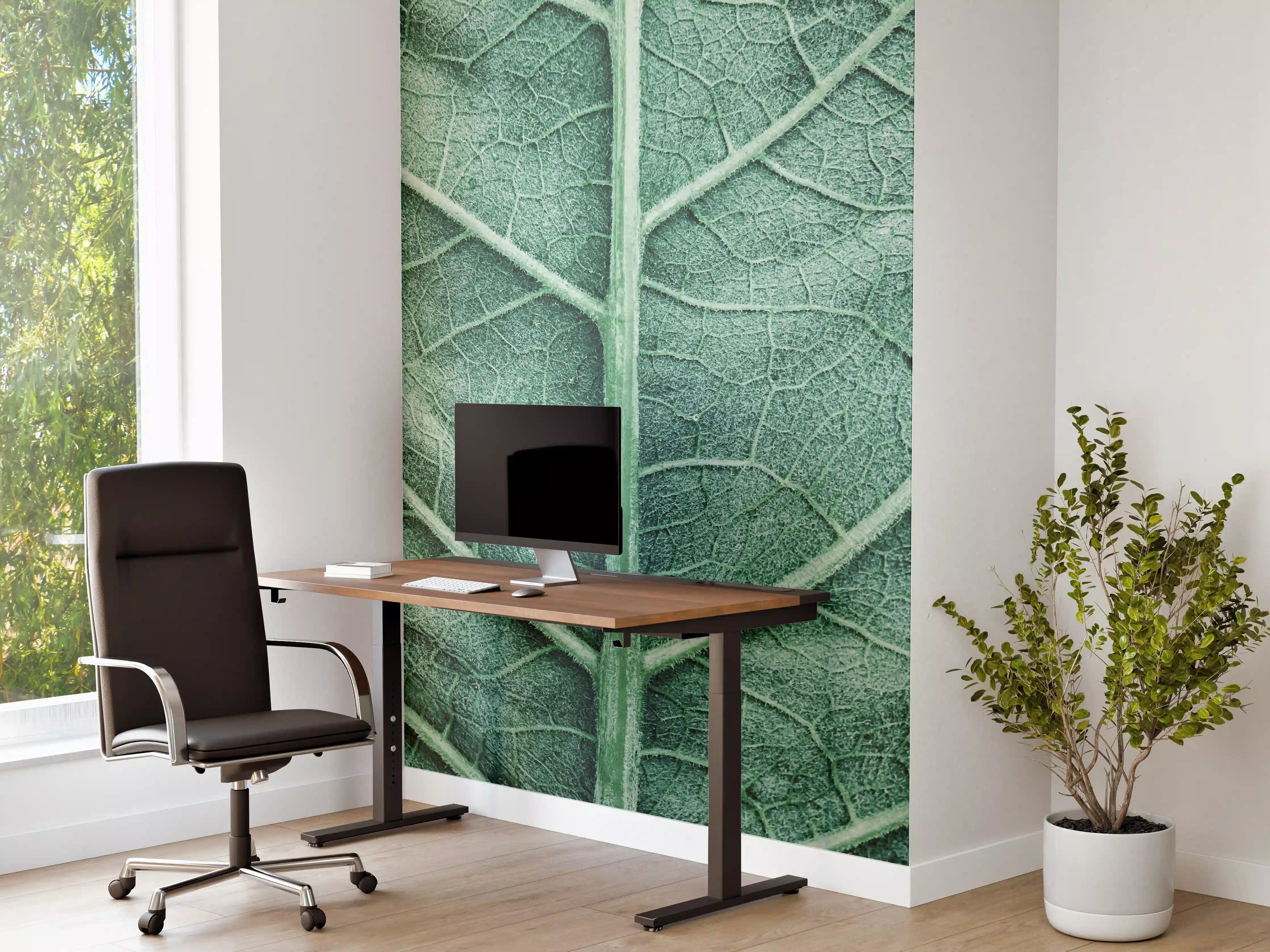 Büro Wandgestaltung - Grüne Klettenblatt-Textur