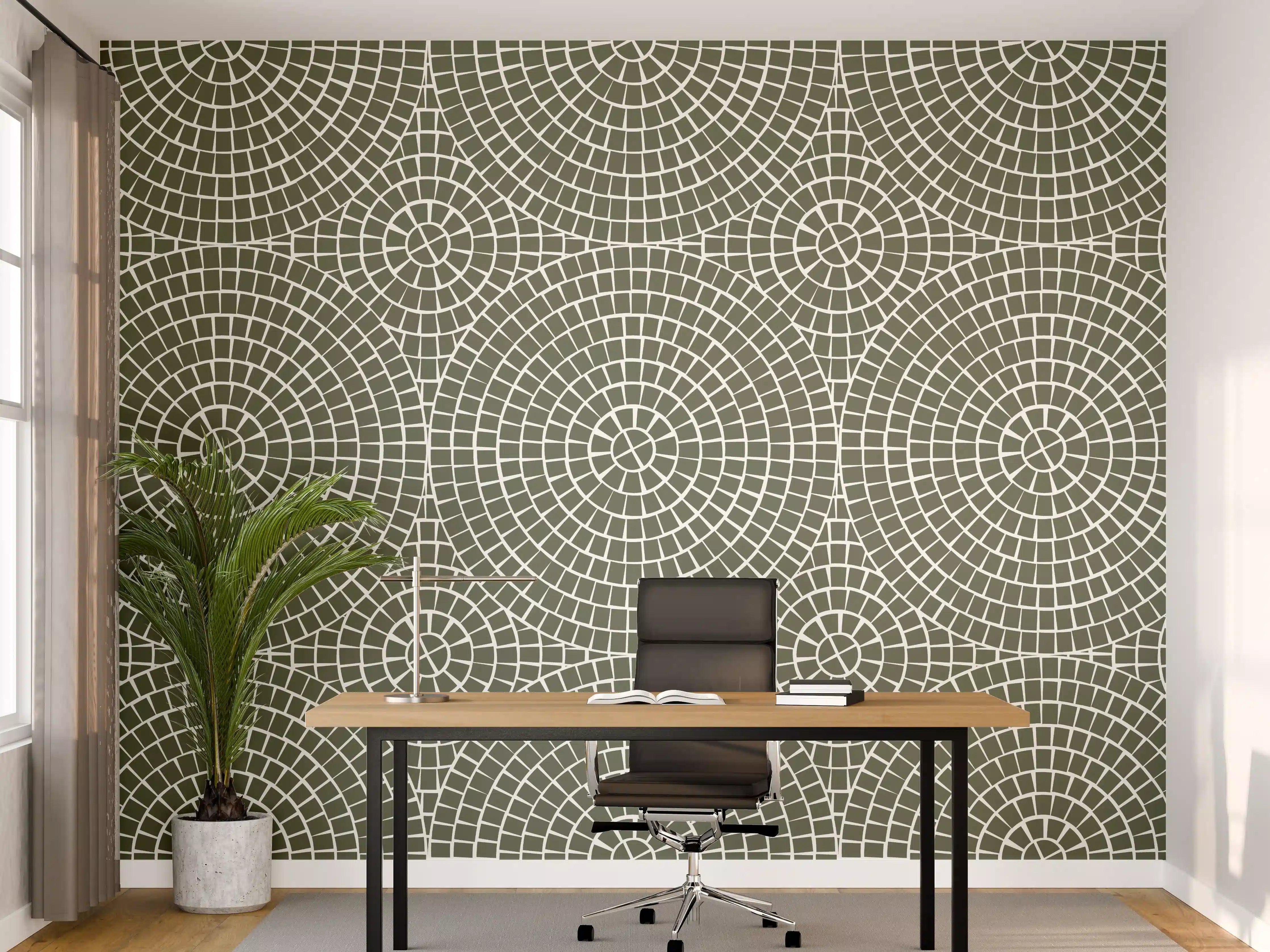 Büro Wandgestaltung - Grüne Mosaik-Fliese