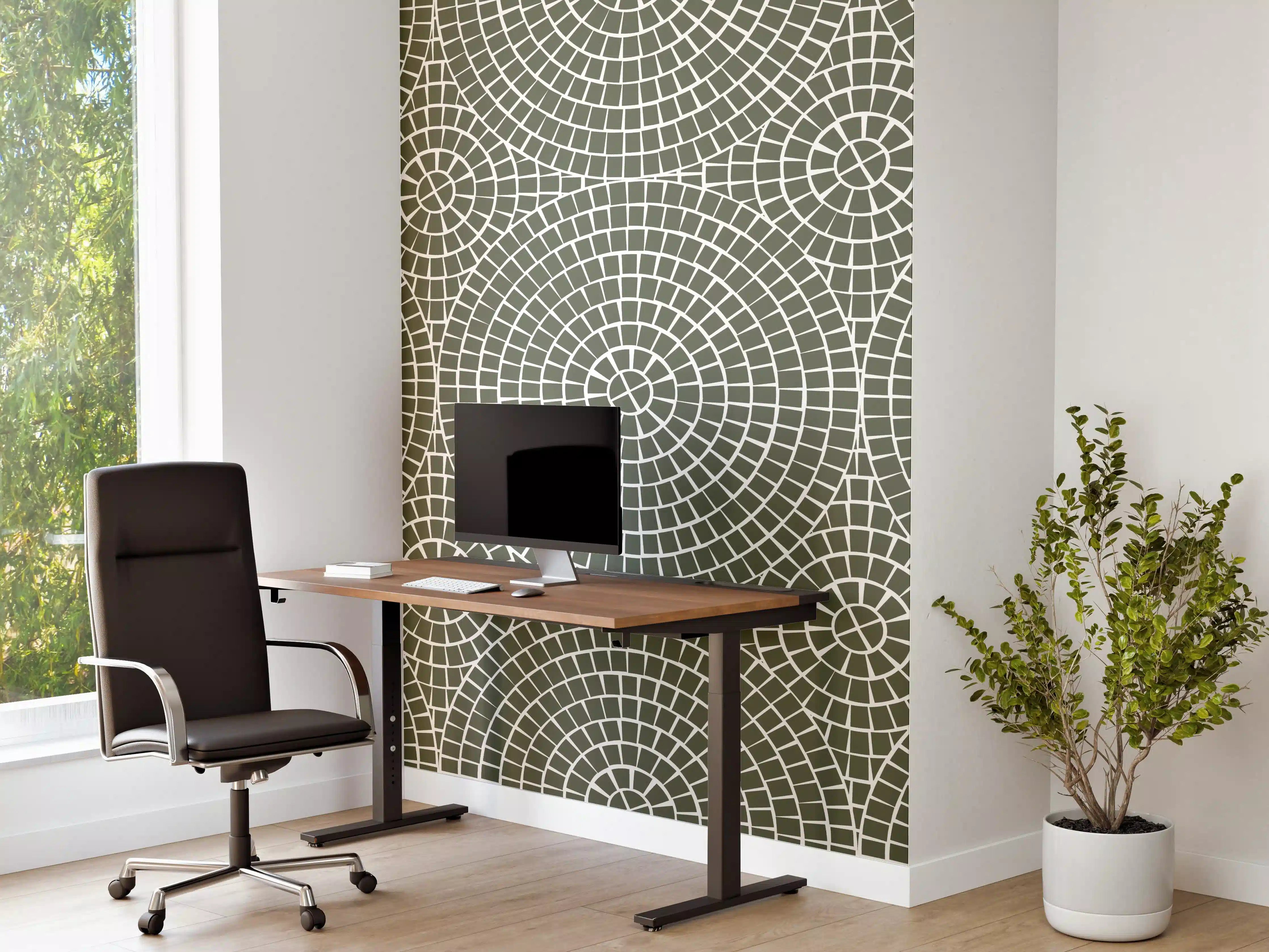 Büro Wandgestaltung - Grüne Mosaik-Fliese