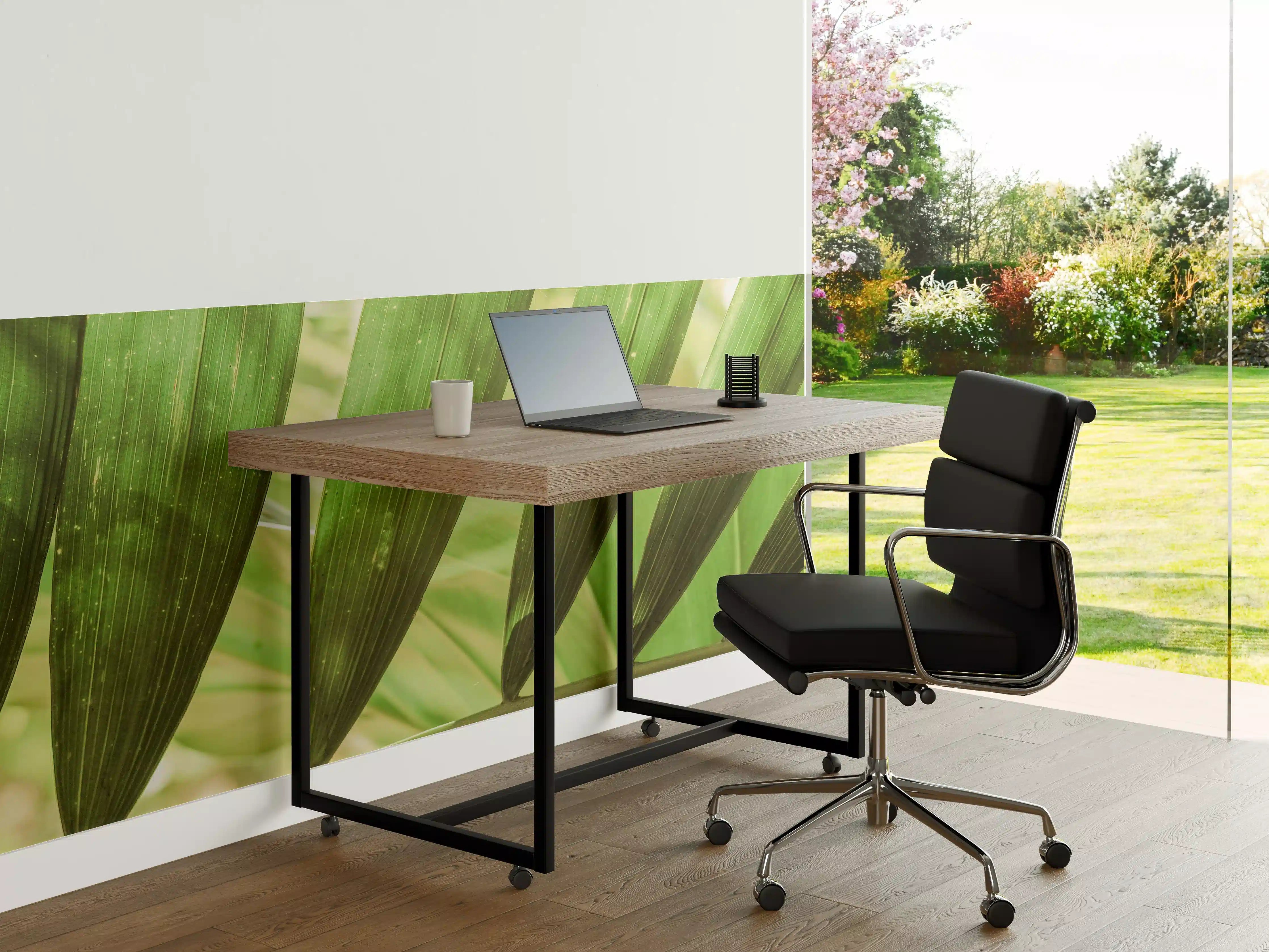 Büro Wandgestaltung - Grüne Palmenblätter in Sonnenlicht