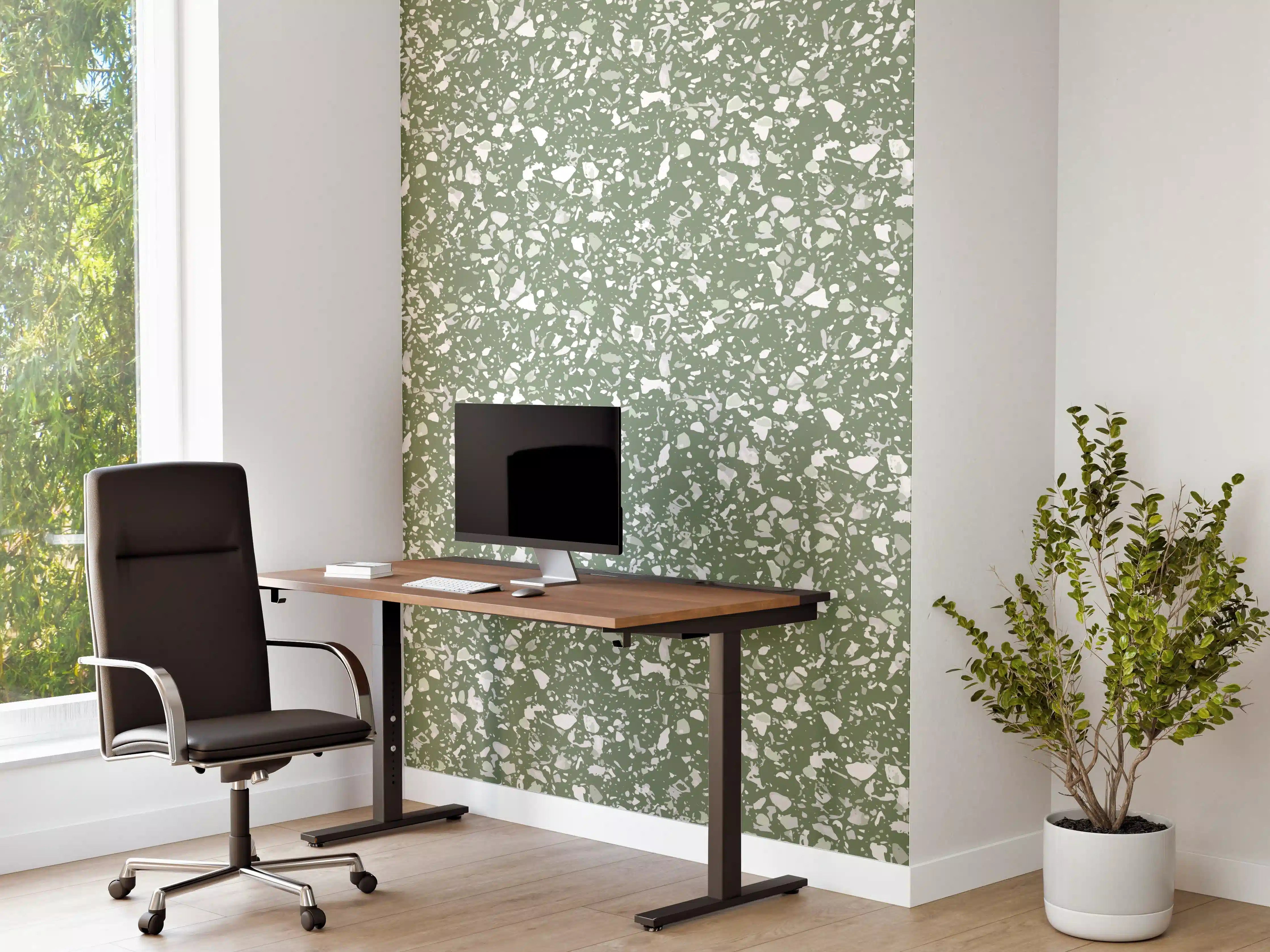 Büro Wandgestaltung - Grüne Terrazzo-Olive-Textur