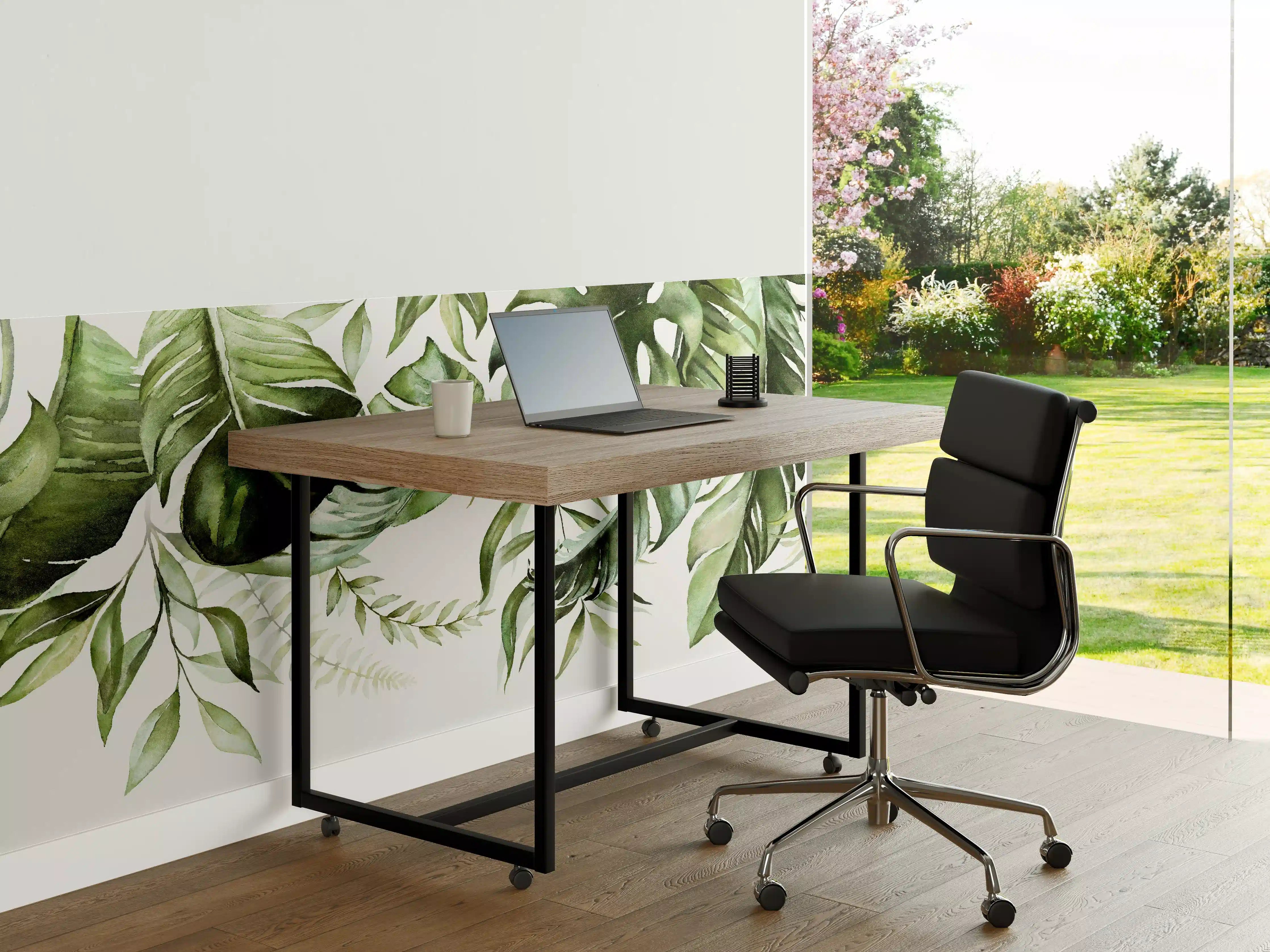 Büro Wandgestaltung - Grüne Tropenblätter Aquarell