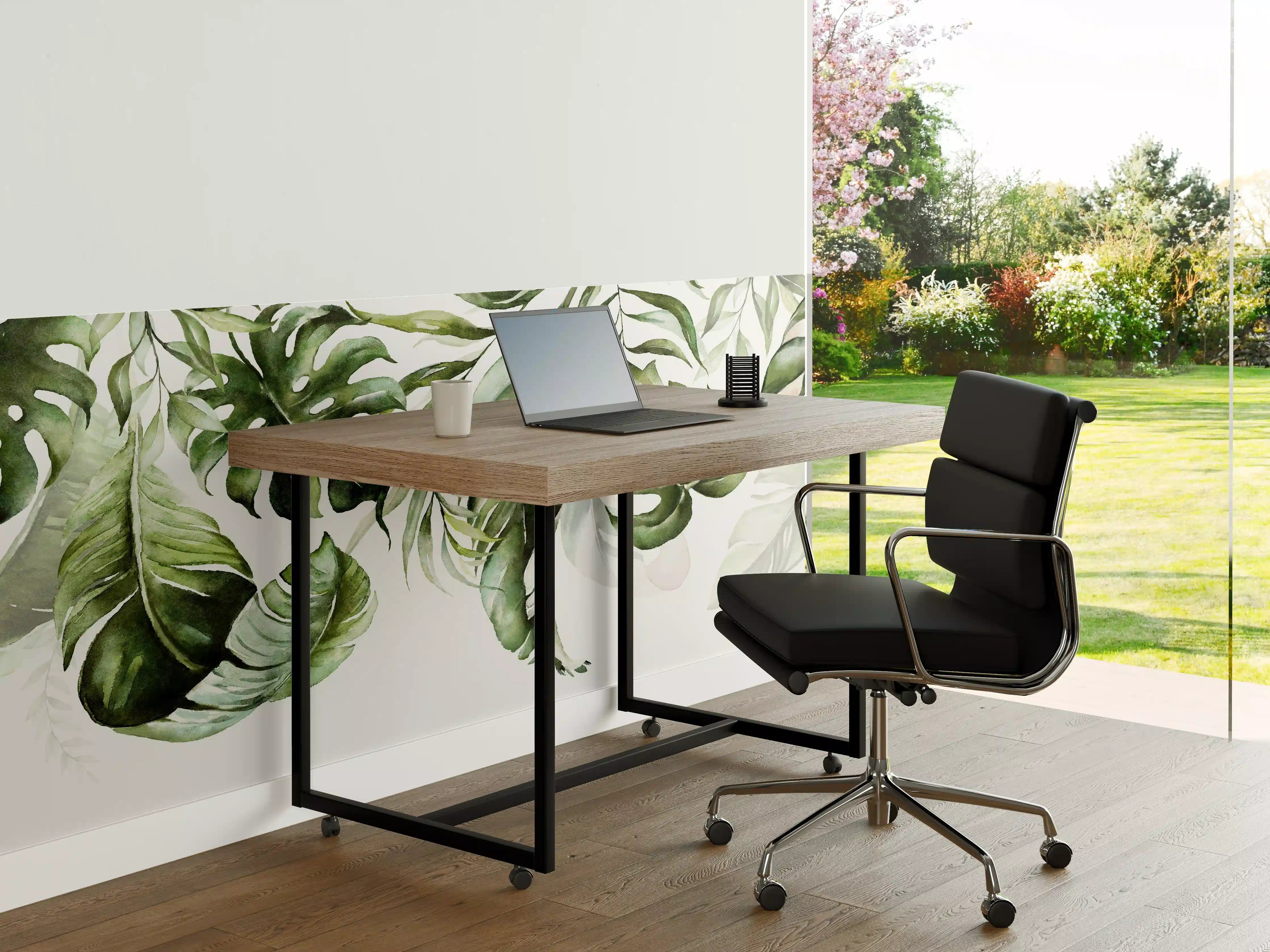 Büro Wandgestaltung - Grüne tropische Blätter Aquarell