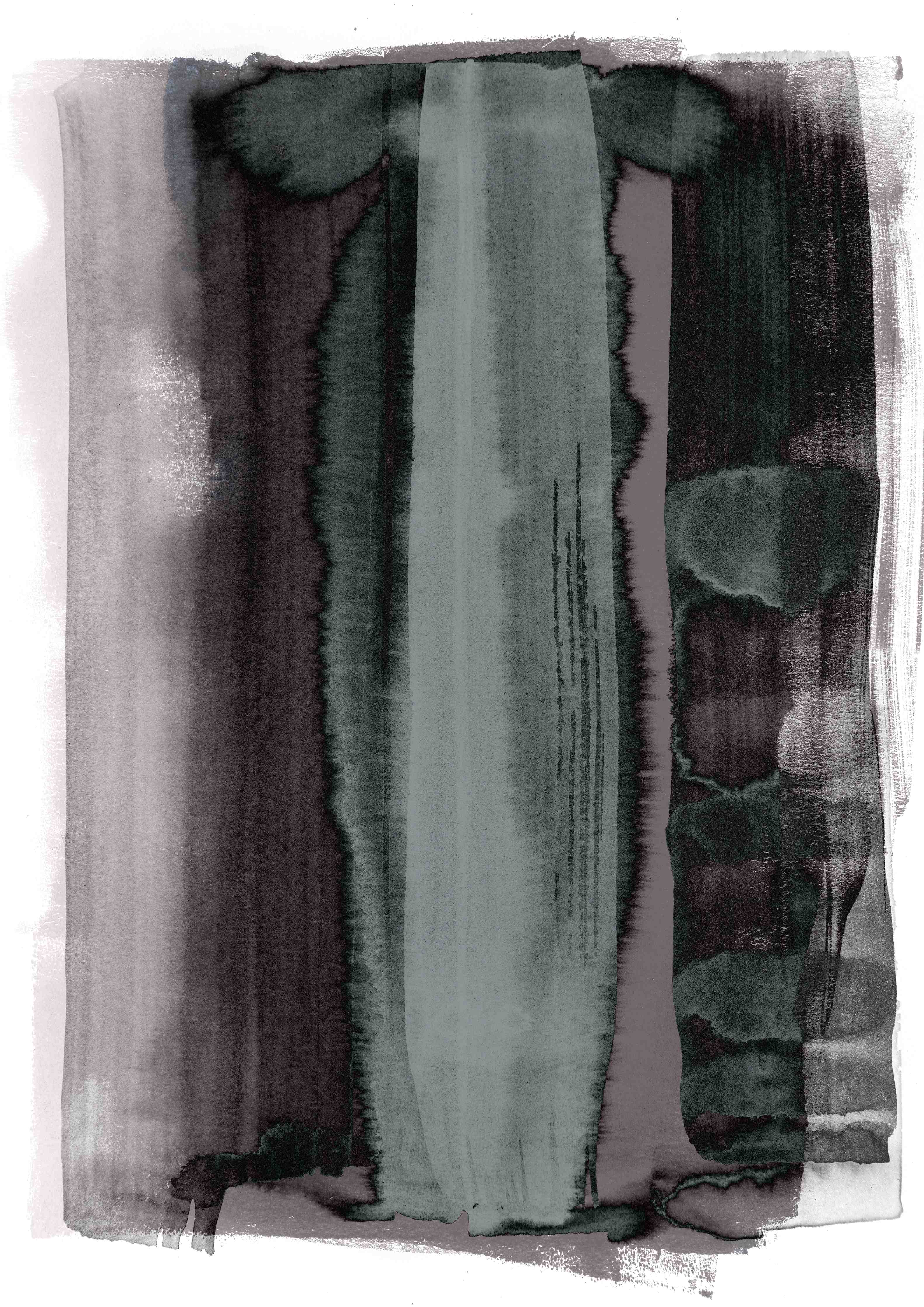Büro Wandgestaltung-Grüner Aquarell Pinselstrich
