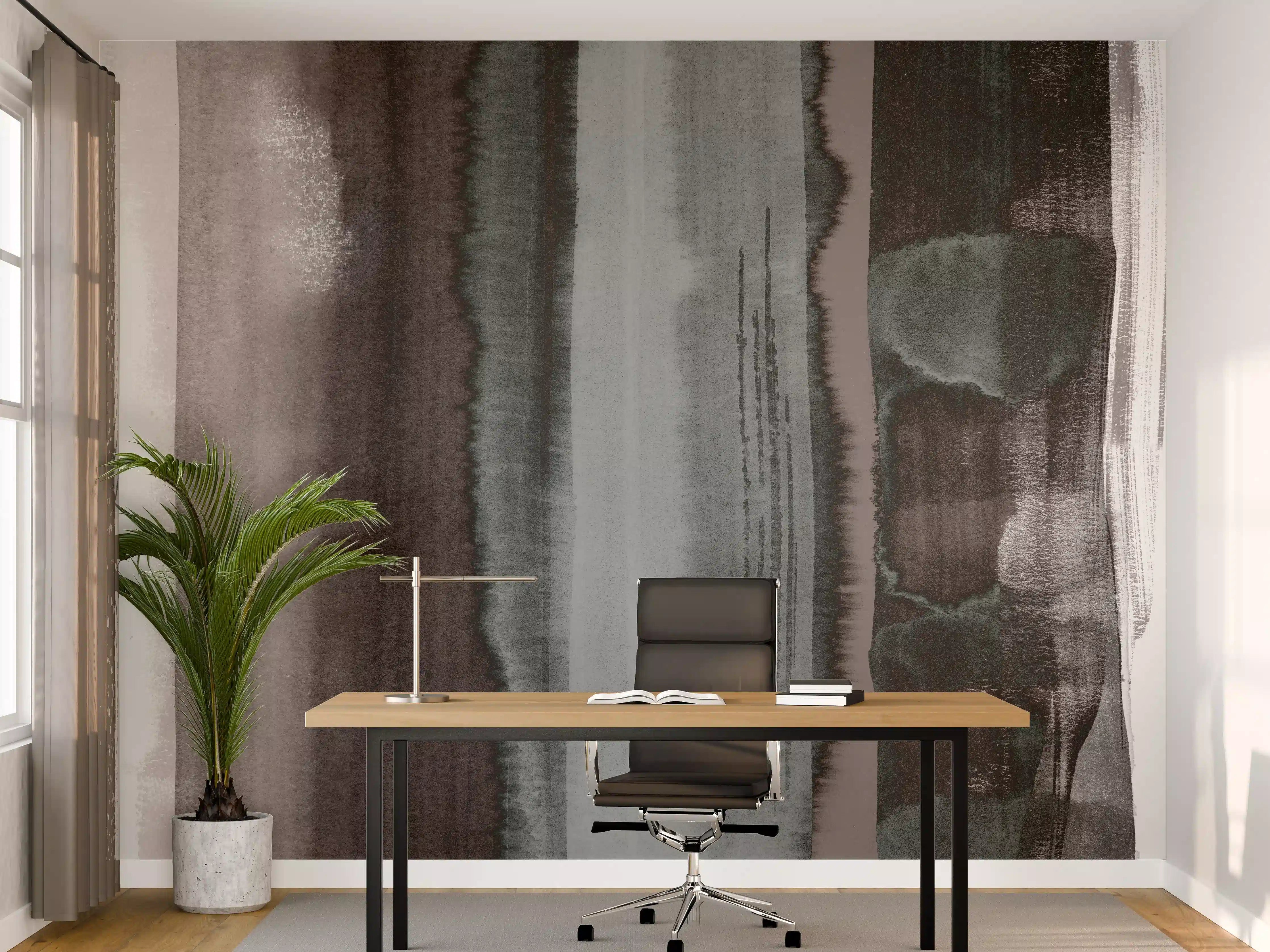 Büro Wandgestaltung - Grüner Aquarell Pinselstrich