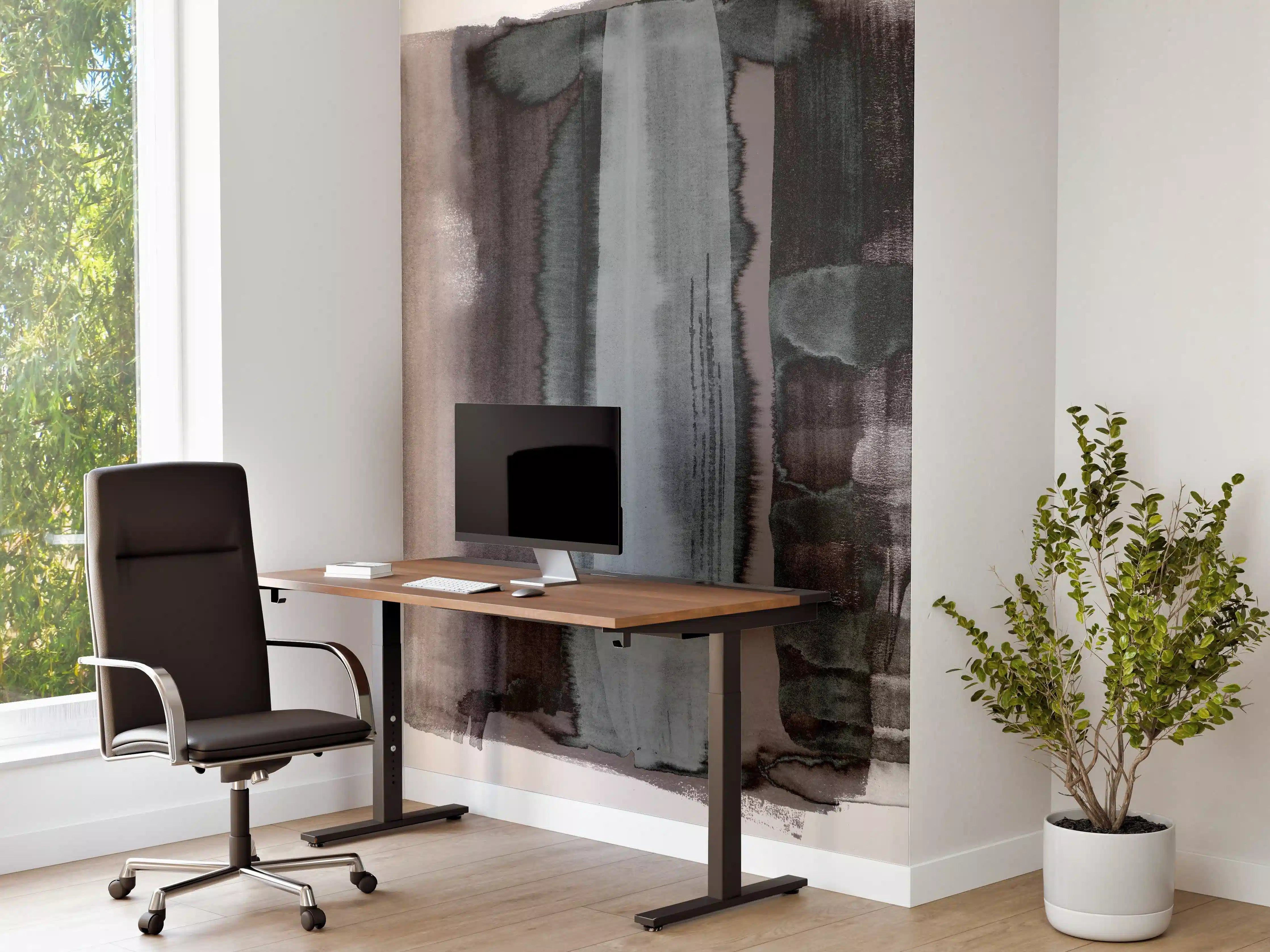 Büro Wandgestaltung - Grüner Aquarell Pinselstrich