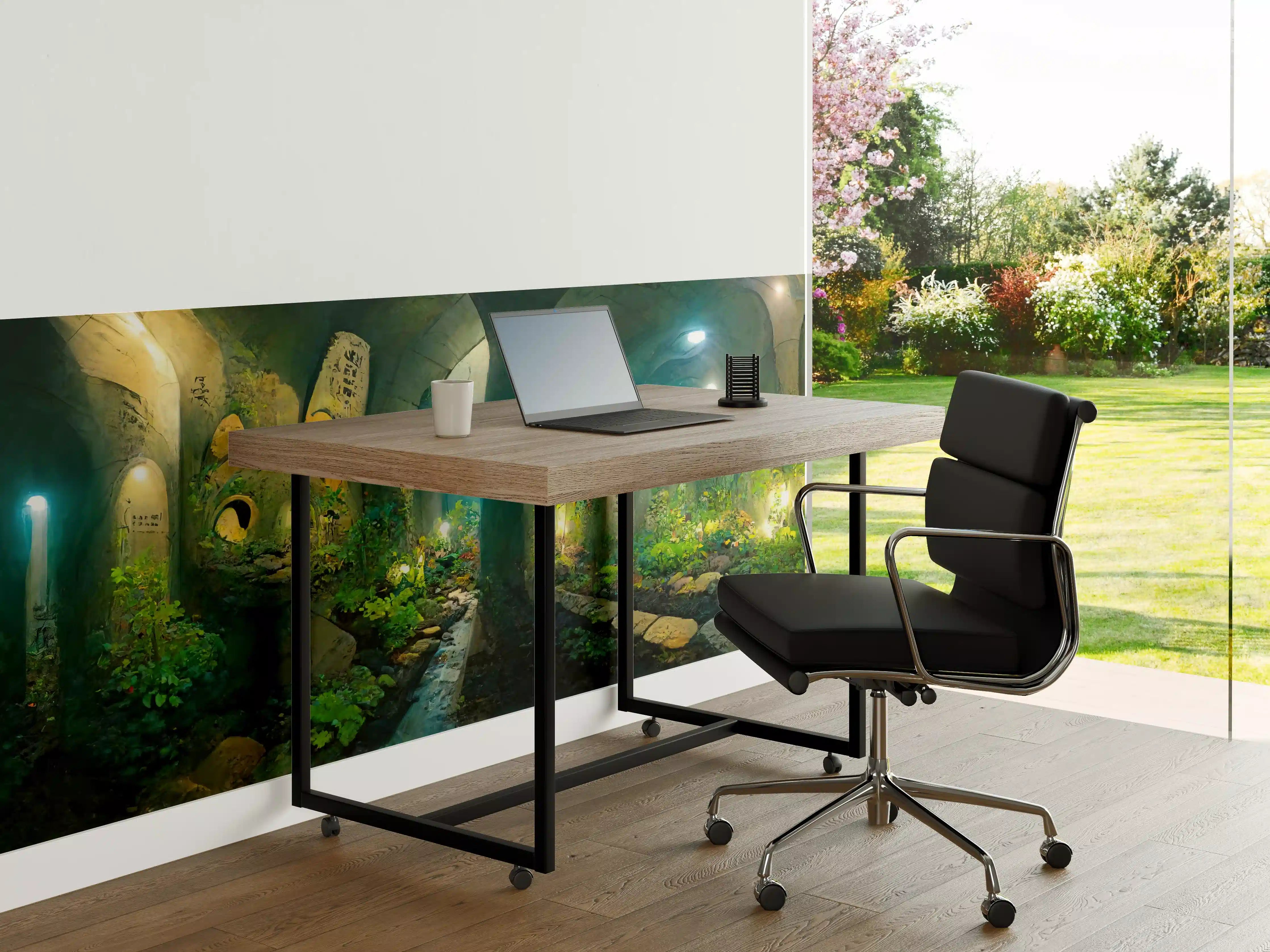 Büro Wandgestaltung - Grüner Wald im Tunnel