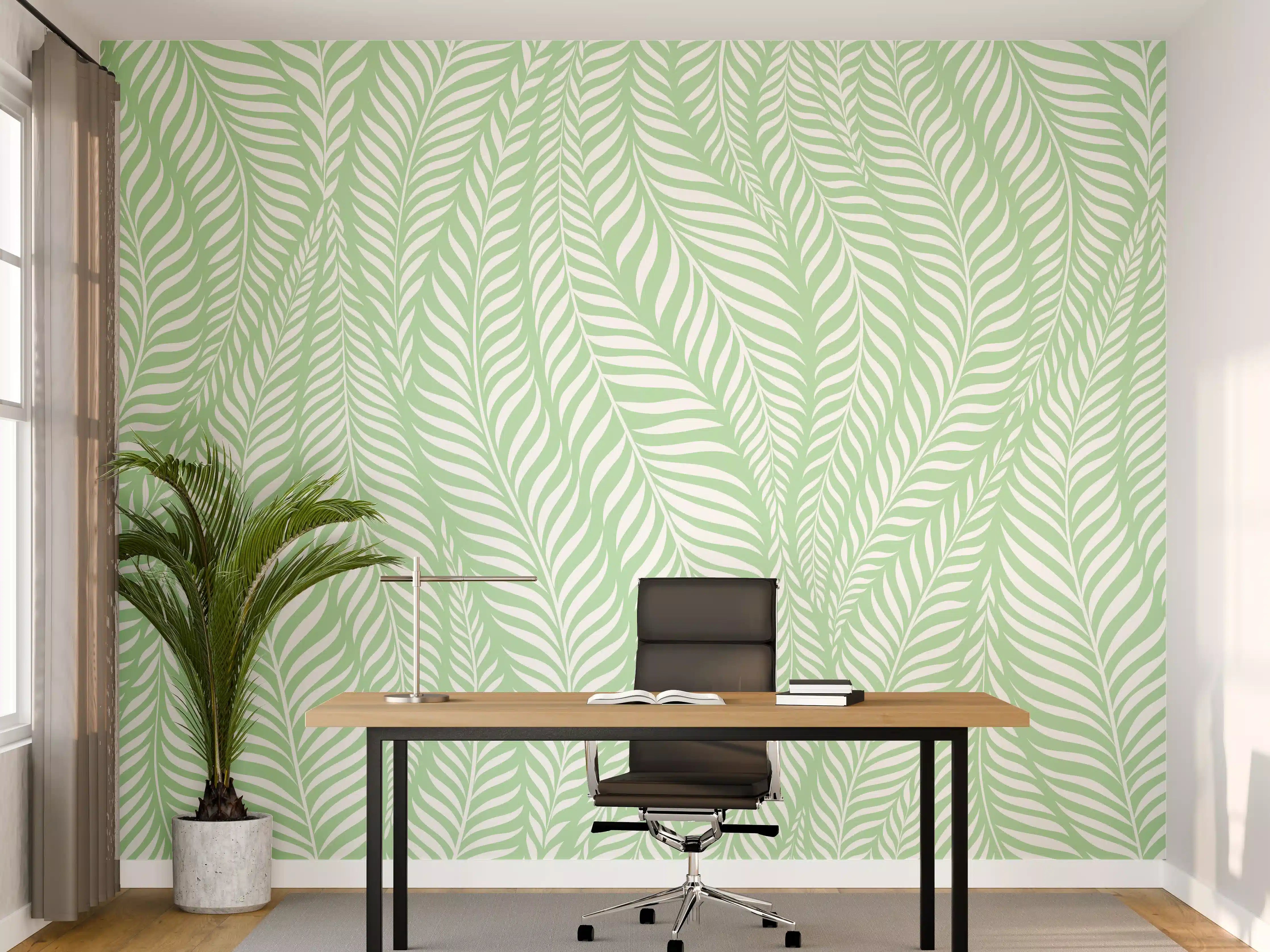 Büro Wandgestaltung - Grünes Muschio-Muster