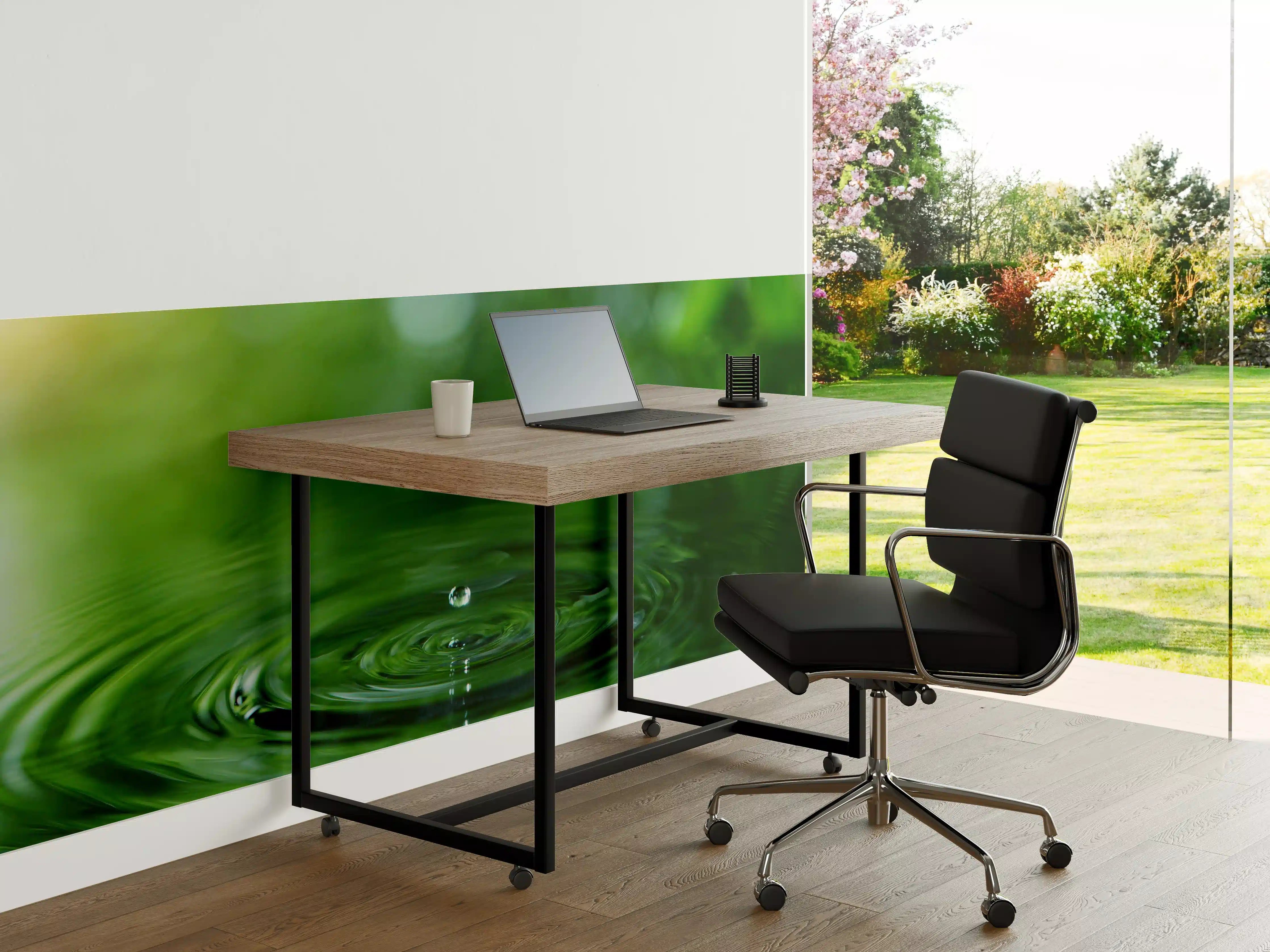 Büro Wandgestaltung - Grünes Wasser mit Tropfen-Details