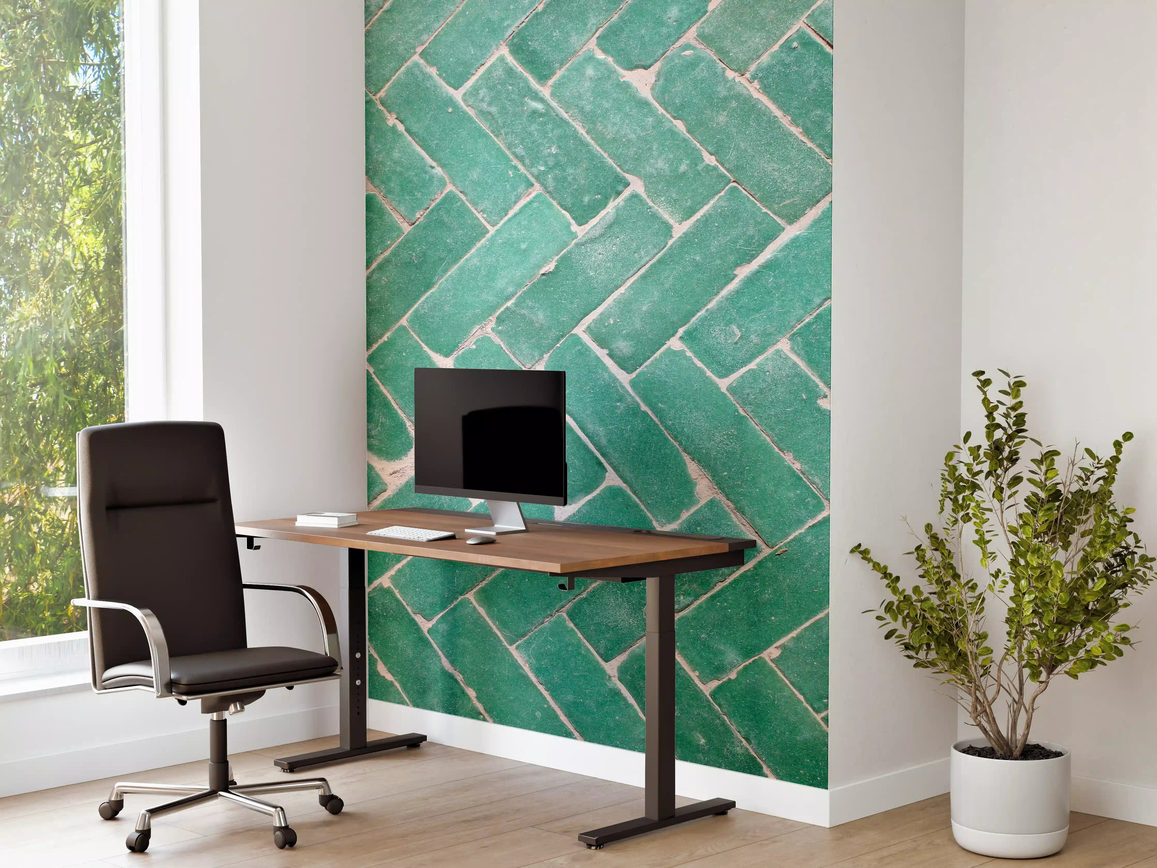 Büro Wandgestaltung - Grünliche Ziegelstein Textur