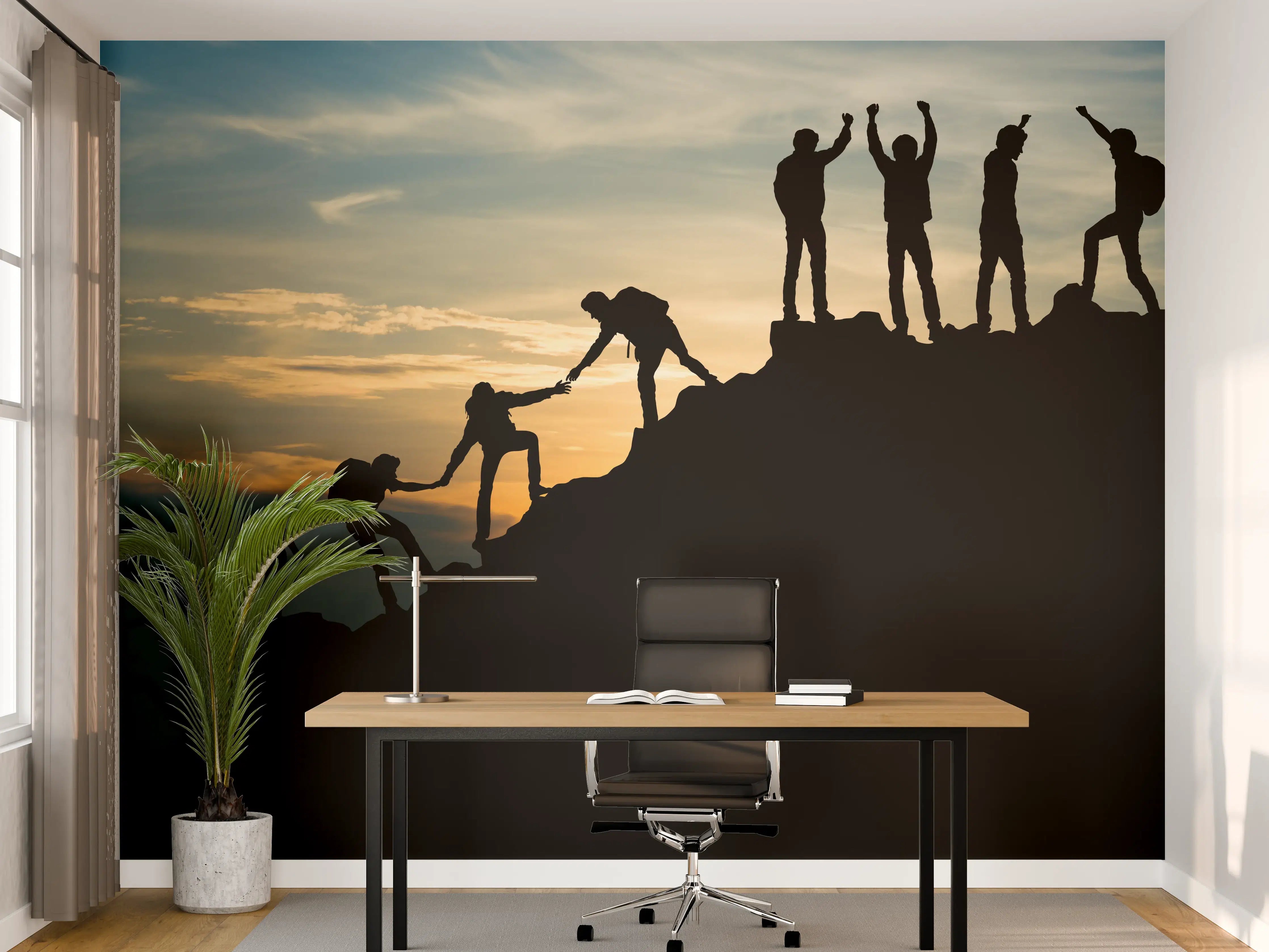 Büro Wandgestaltung - Gruppe von Menschen auf dem Gipfel