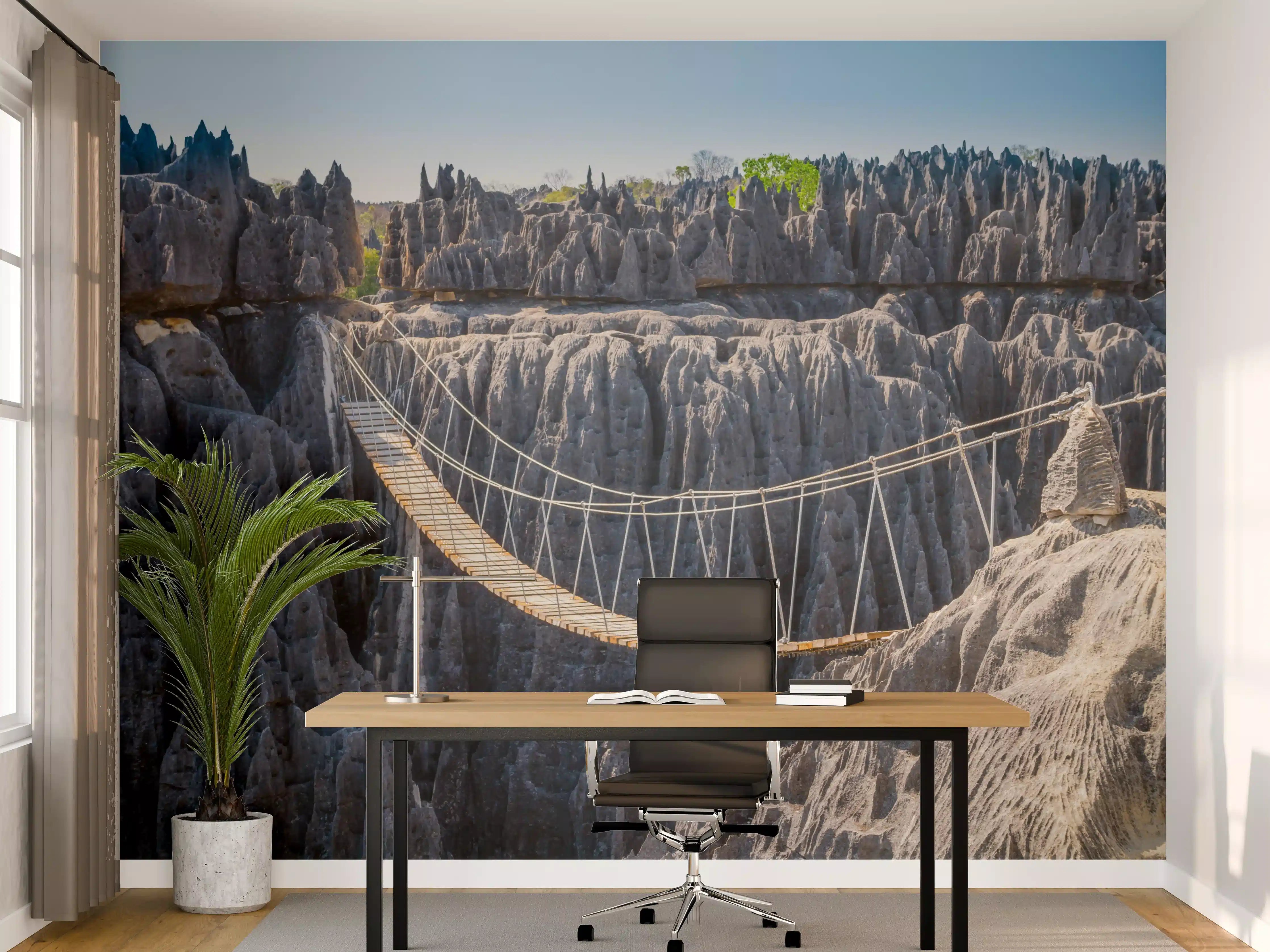 Büro Wandgestaltung - Hängebrücke Tsingy Madagascar
