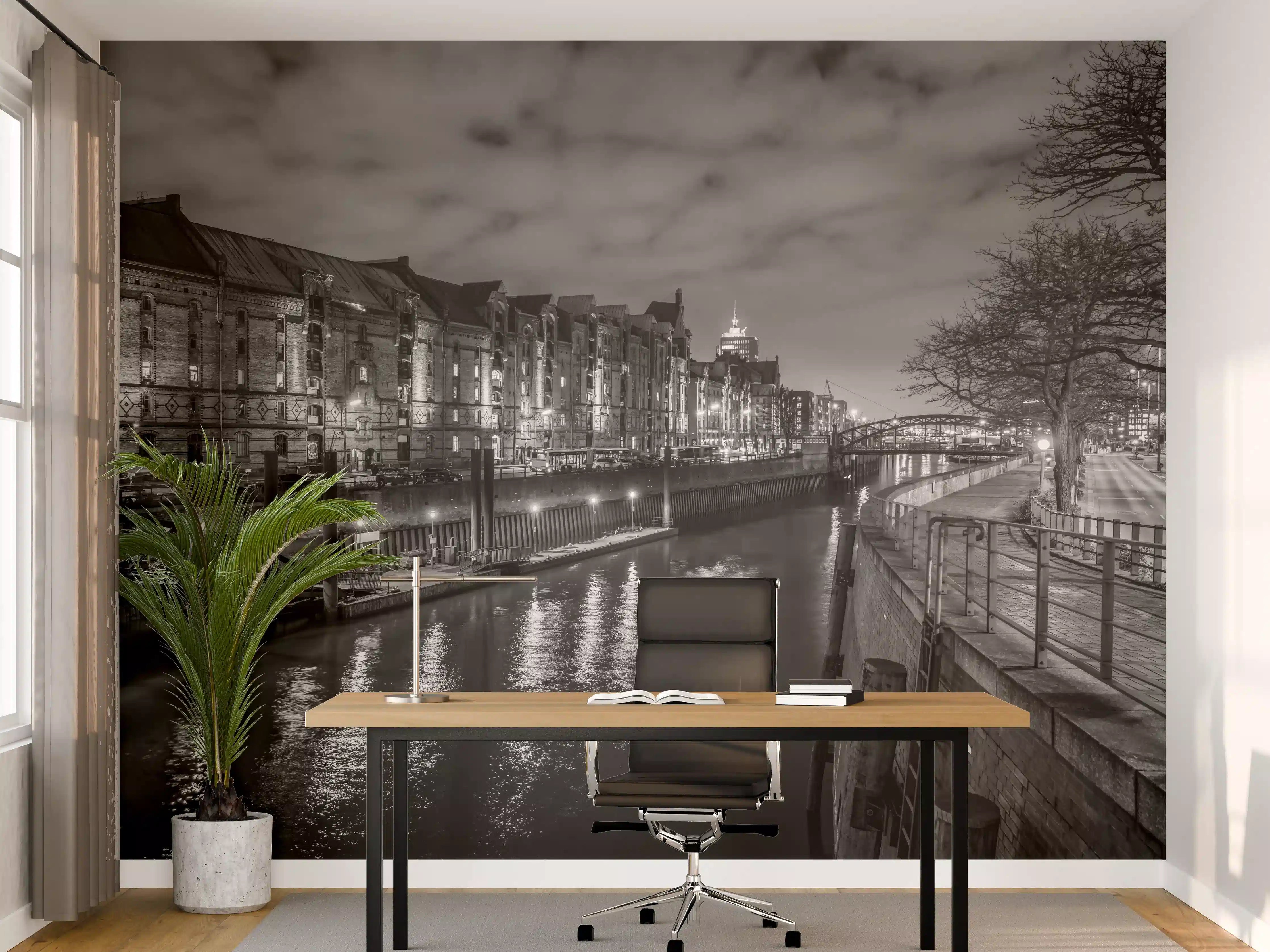 Büro Wandgestaltung - Hamburg Nacht