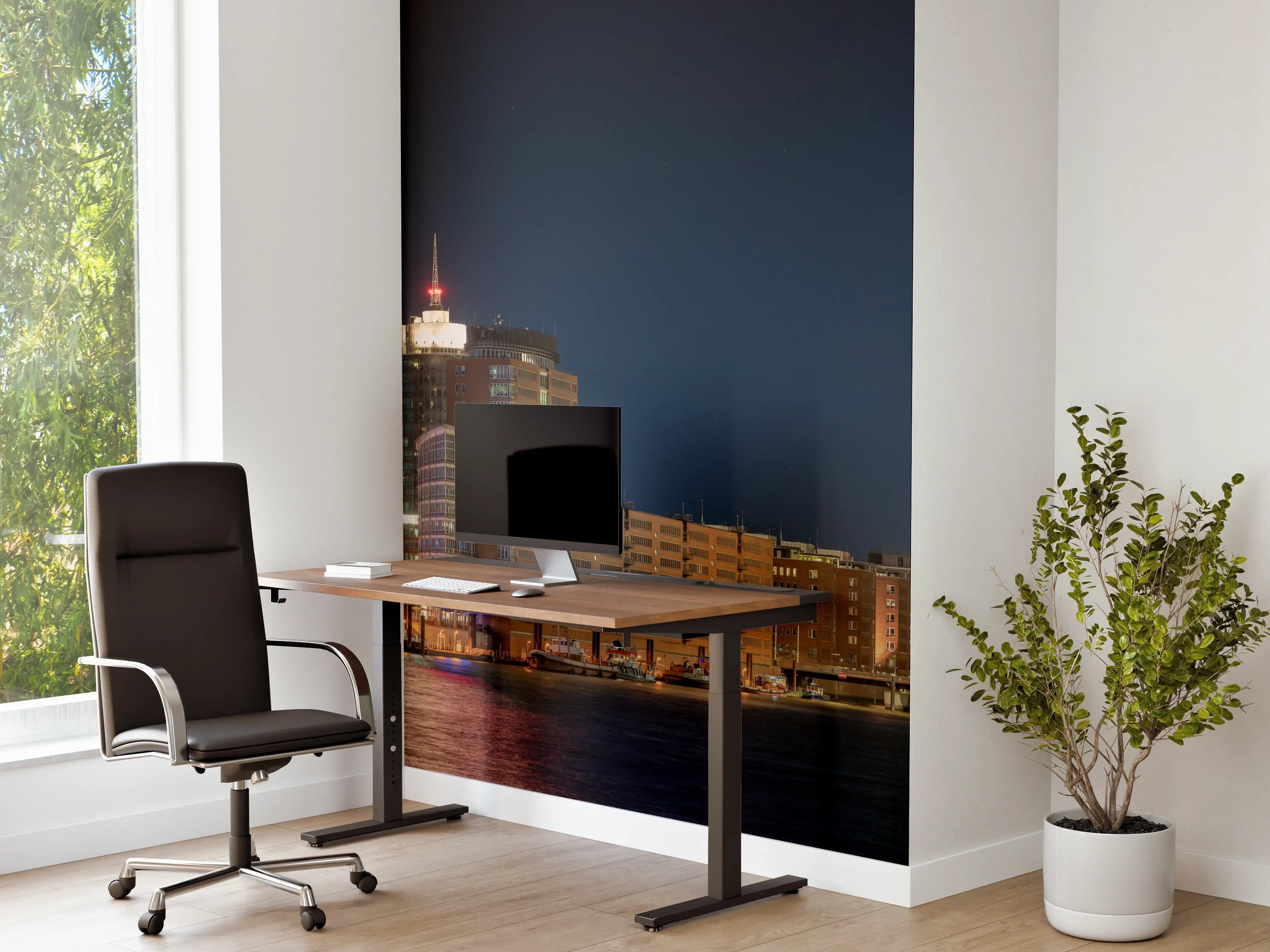 Büro Wandgestaltung - Hamburg bei Nacht
