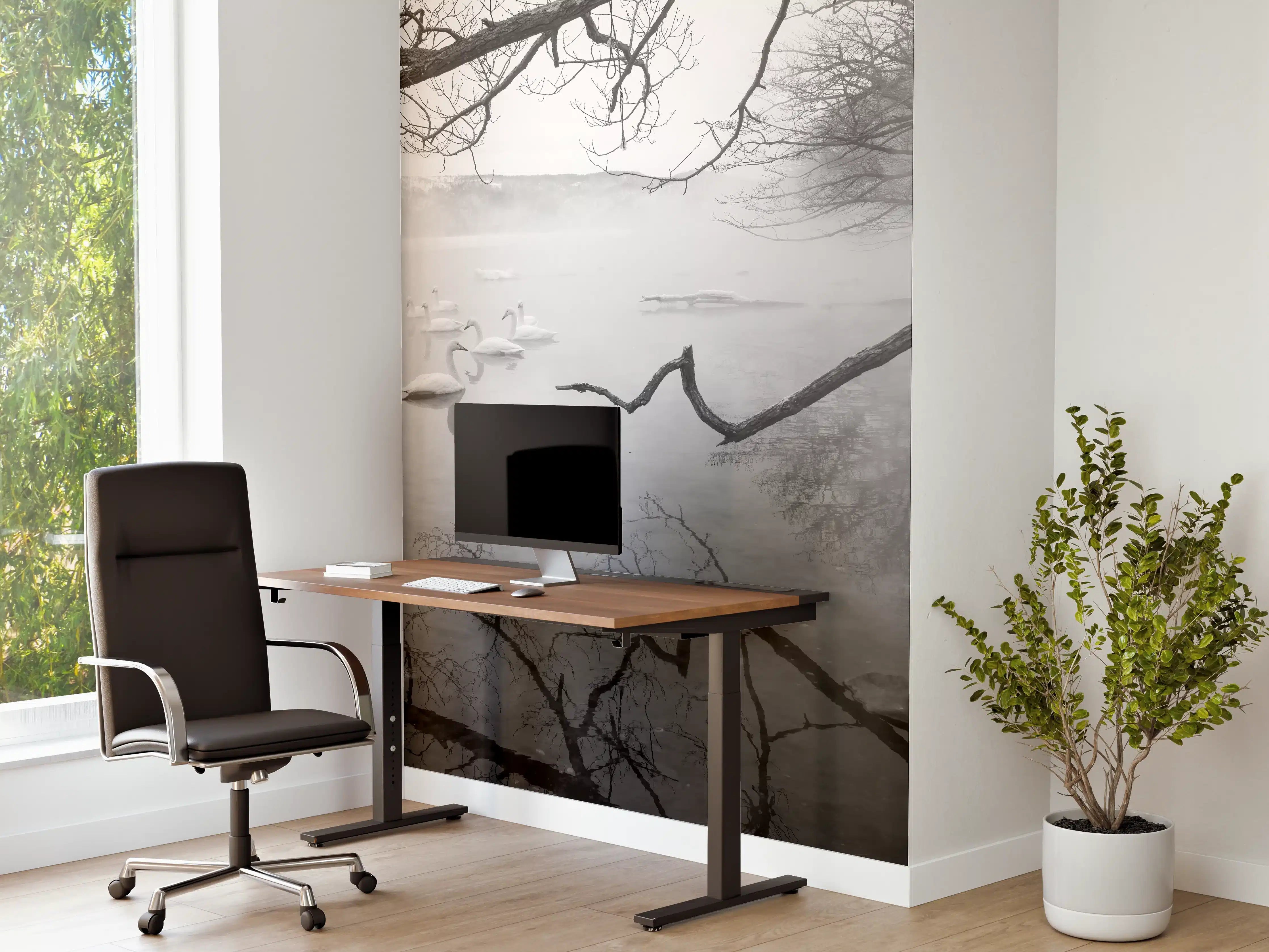 Büro Wandgestaltung - Heiße Quelle mit Schwänen